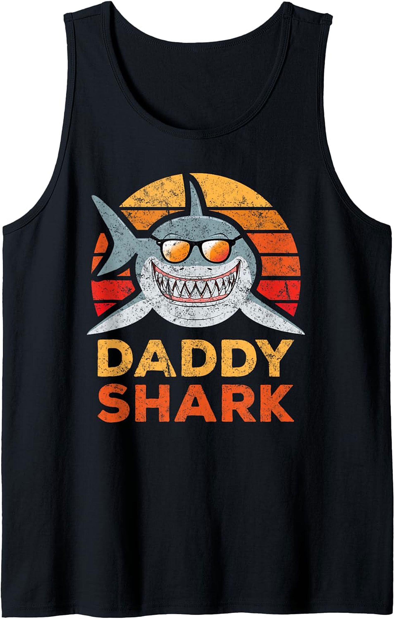 Daddy Shark Tank Top Funny Father's Day Graphic Tank