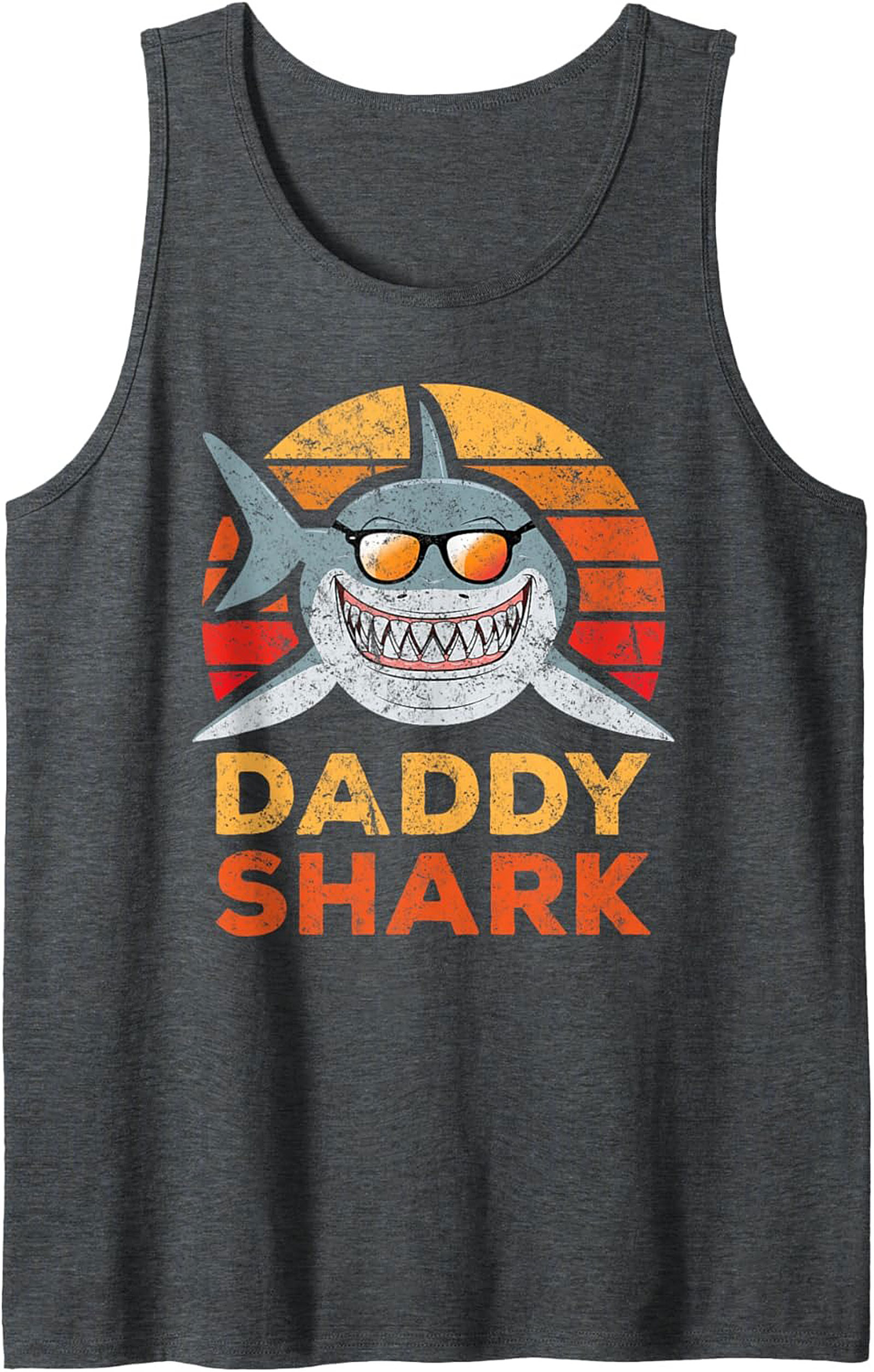 Daddy Shark Tank Top Funny Father's Day Graphic Tank
