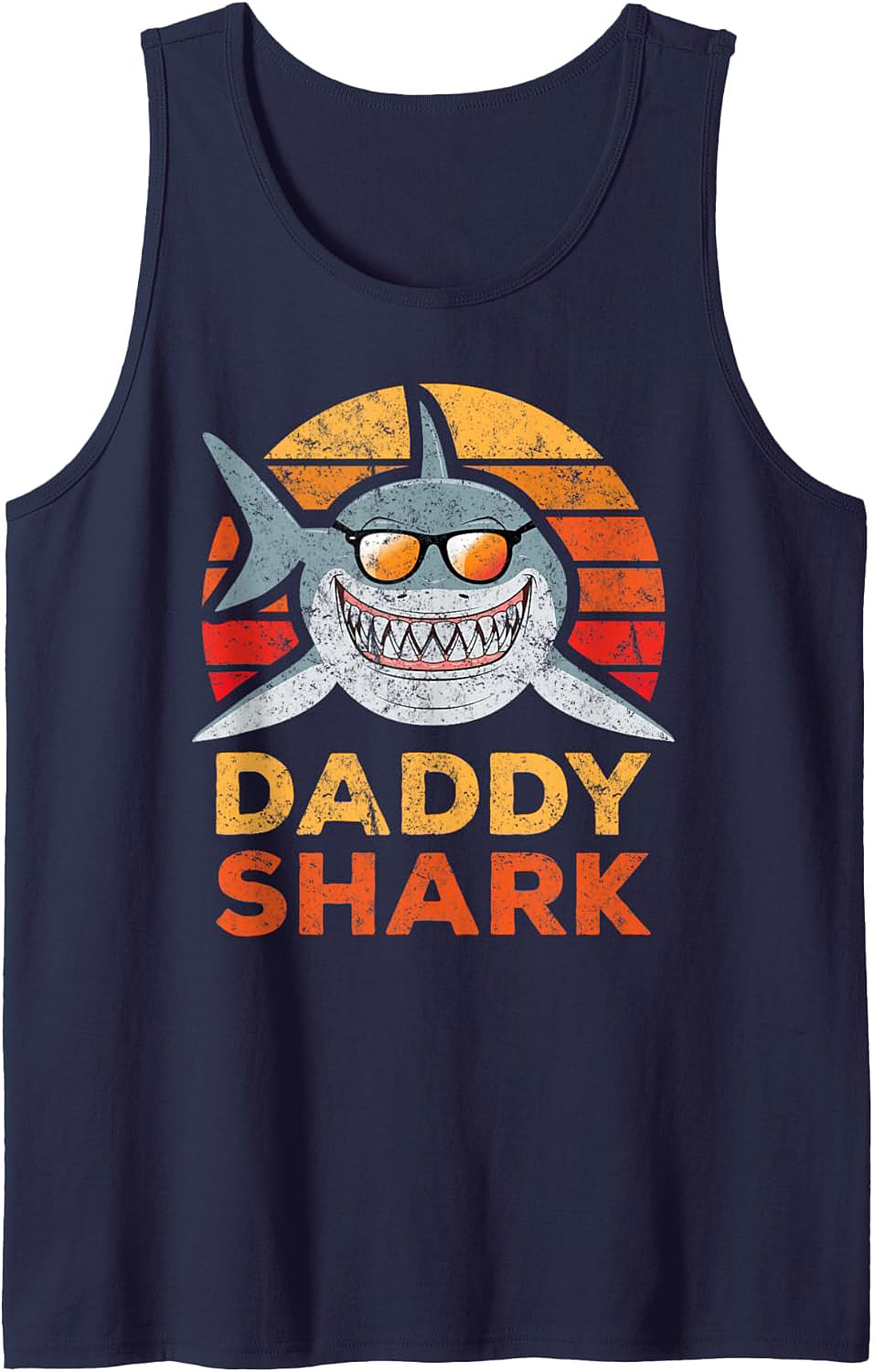 Daddy Shark Tank Top Funny Father's Day Graphic Tank