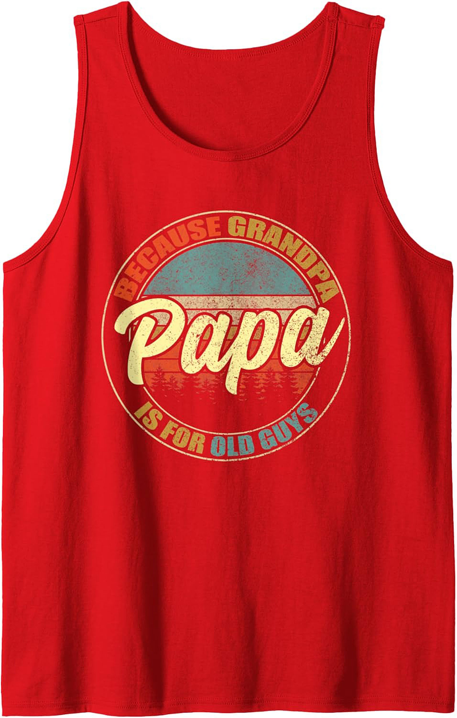 Papa Retro Graphic Tank Top Funny Grandpa Sleeveless Shirt