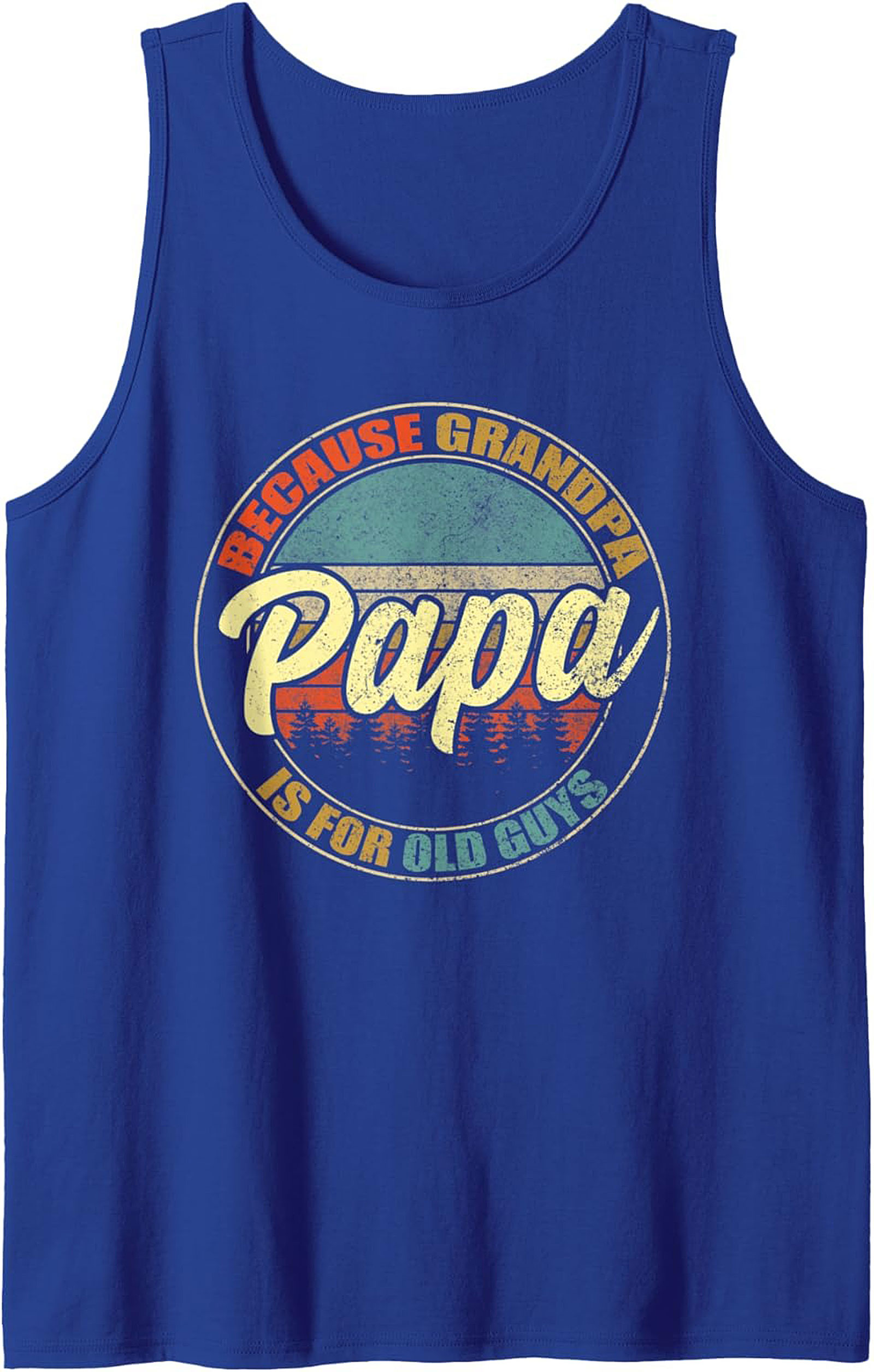 Papa Retro Graphic Tank Top Funny Grandpa Sleeveless Shirt
