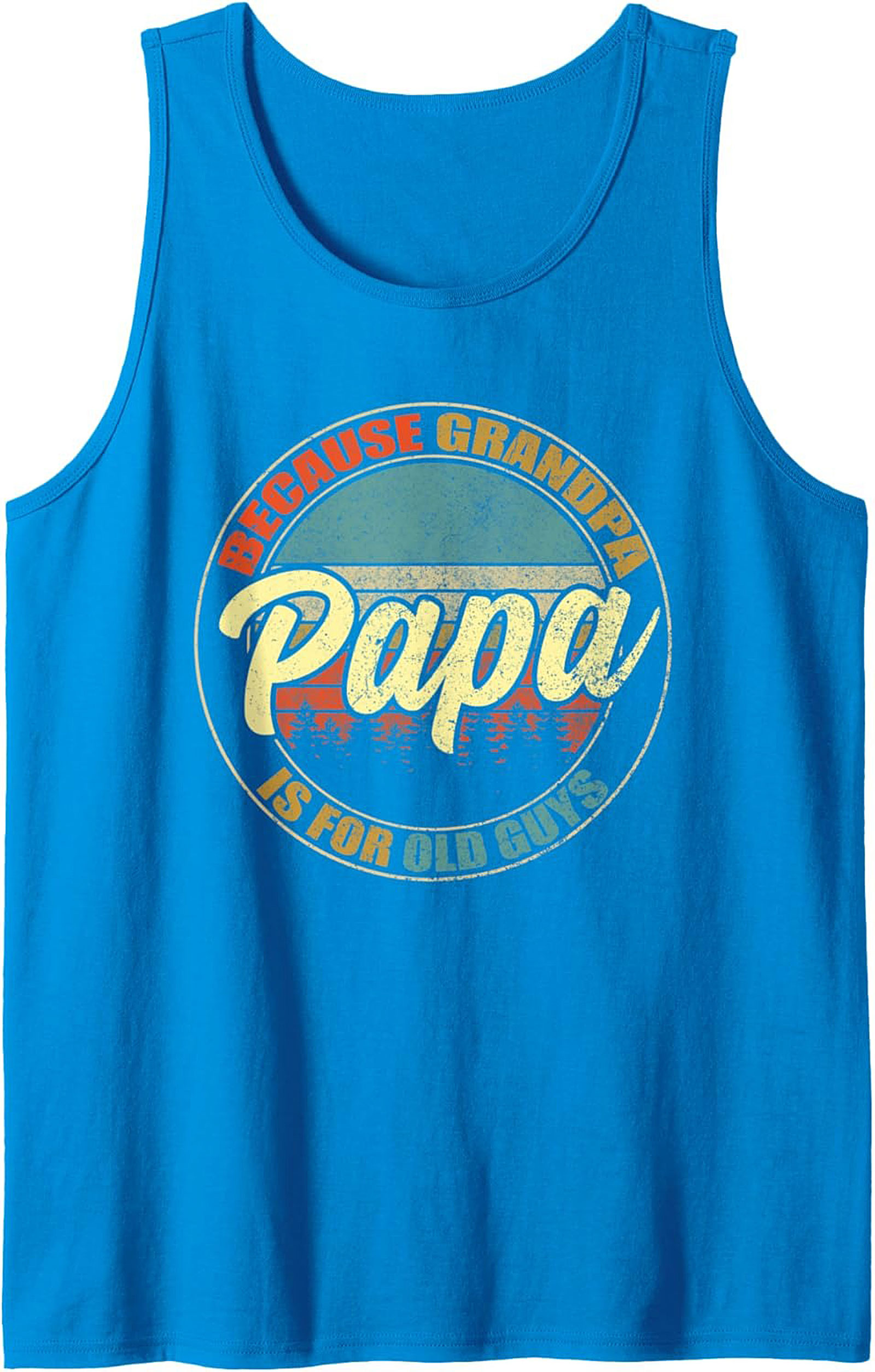 Papa Retro Graphic Tank Top Funny Grandpa Sleeveless Shirt