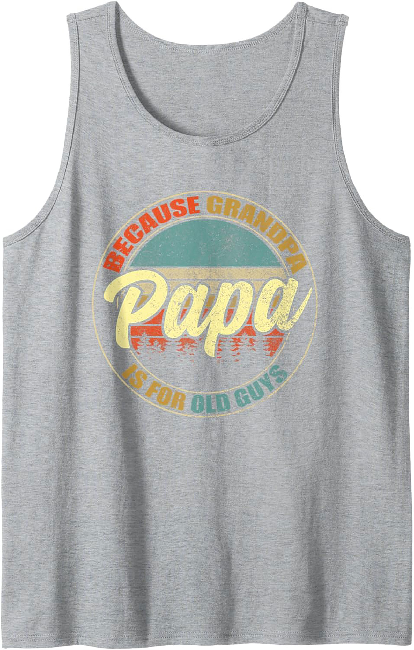 Papa Retro Graphic Tank Top Funny Grandpa Sleeveless Shirt