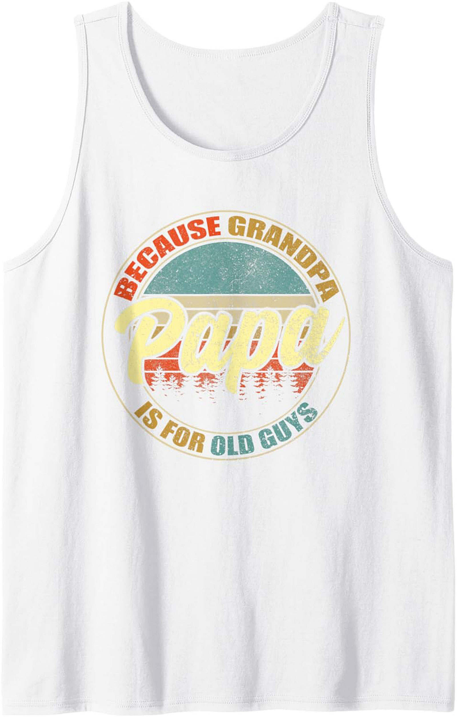 Papa Retro Graphic Tank Top Funny Grandpa Sleeveless Shirt