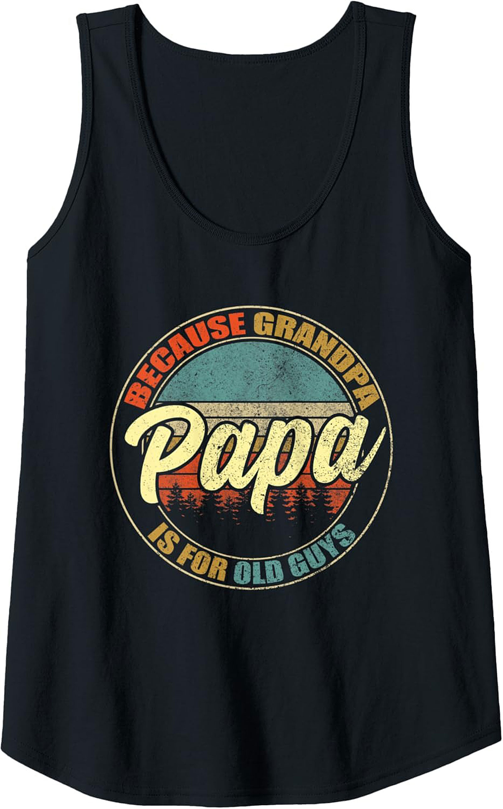 Papa Retro Graphic Tank Top Funny Grandpa Sleeveless Shirt