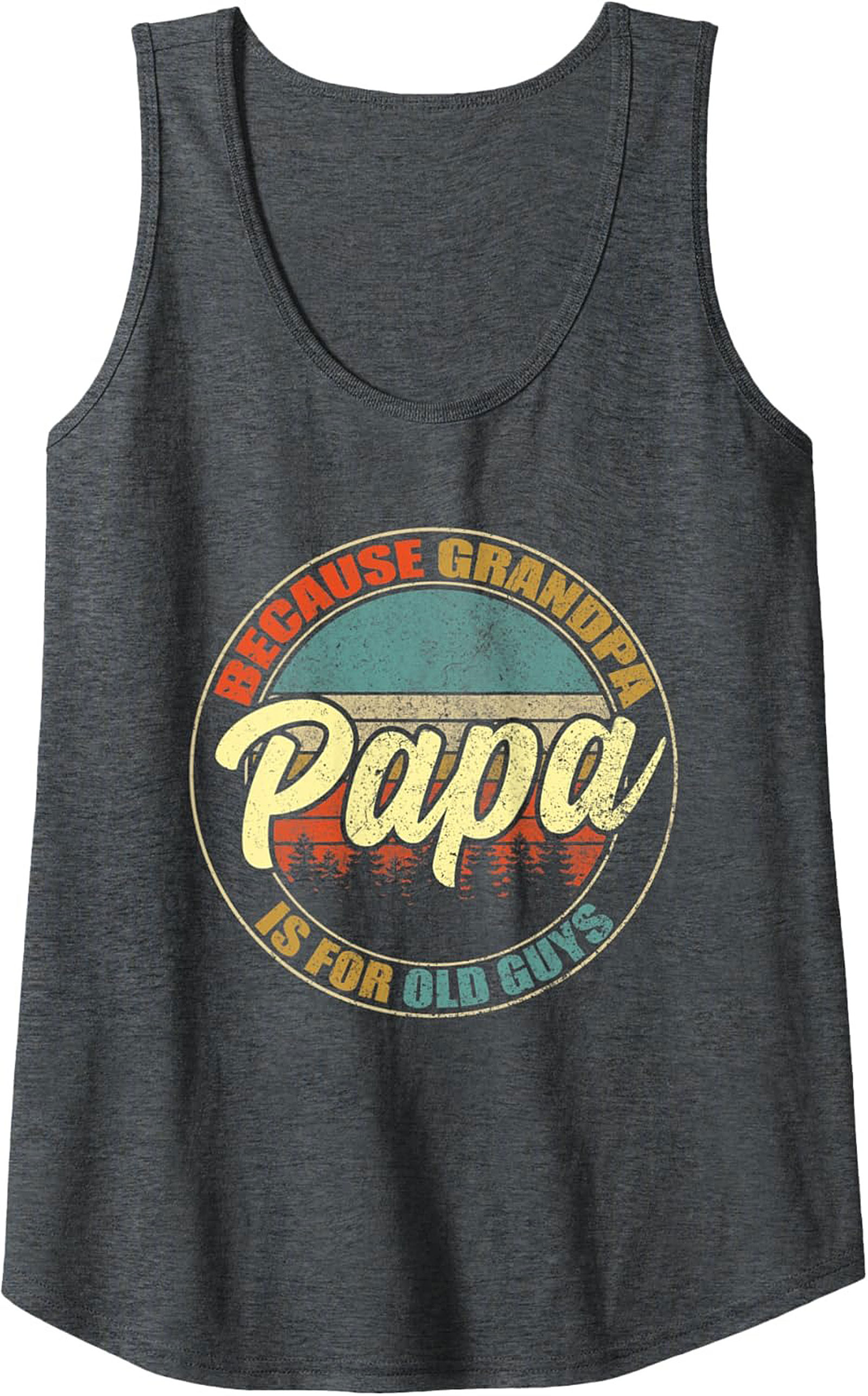 Papa Retro Graphic Tank Top Funny Grandpa Sleeveless Shirt