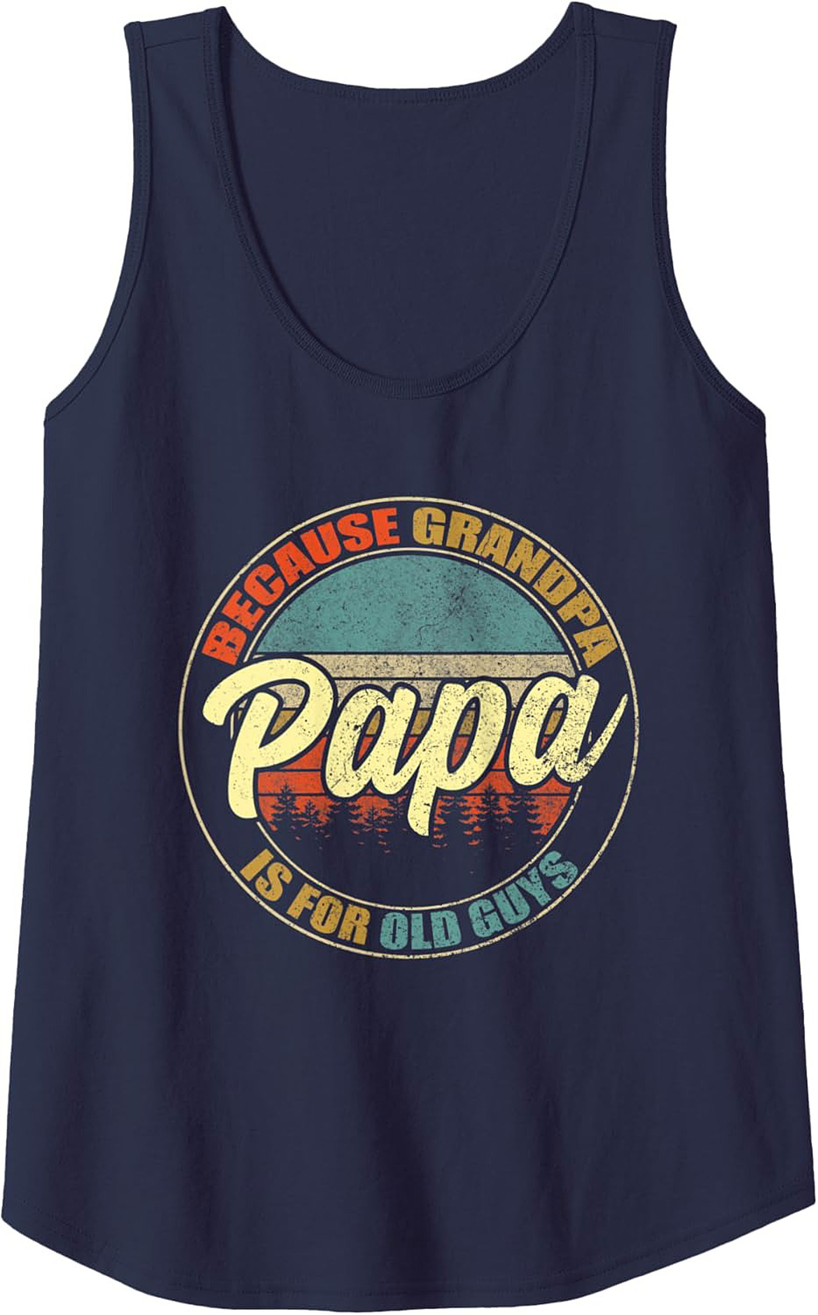 Papa Retro Graphic Tank Top Funny Grandpa Sleeveless Shirt