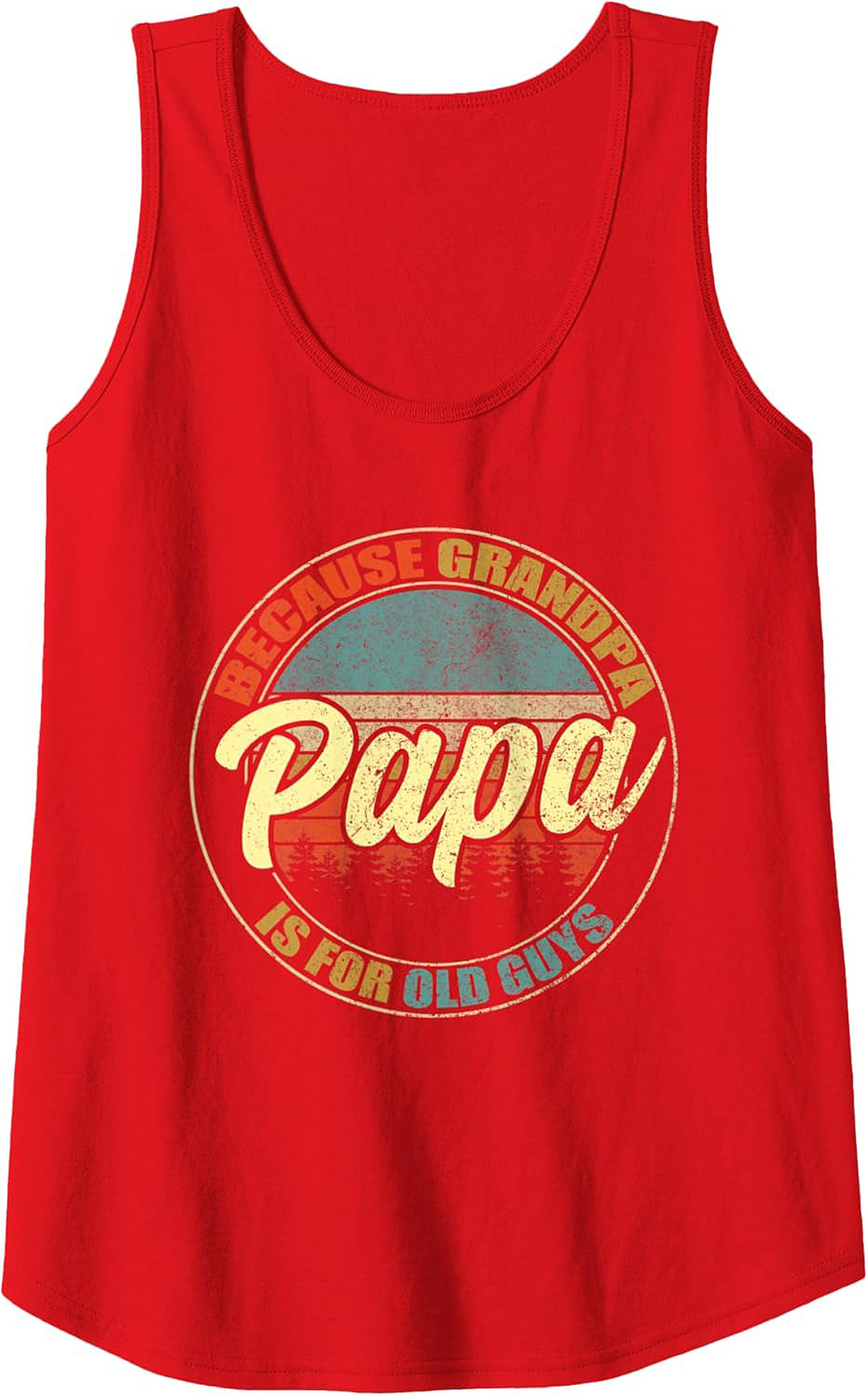 Papa Retro Graphic Tank Top Funny Grandpa Sleeveless Shirt