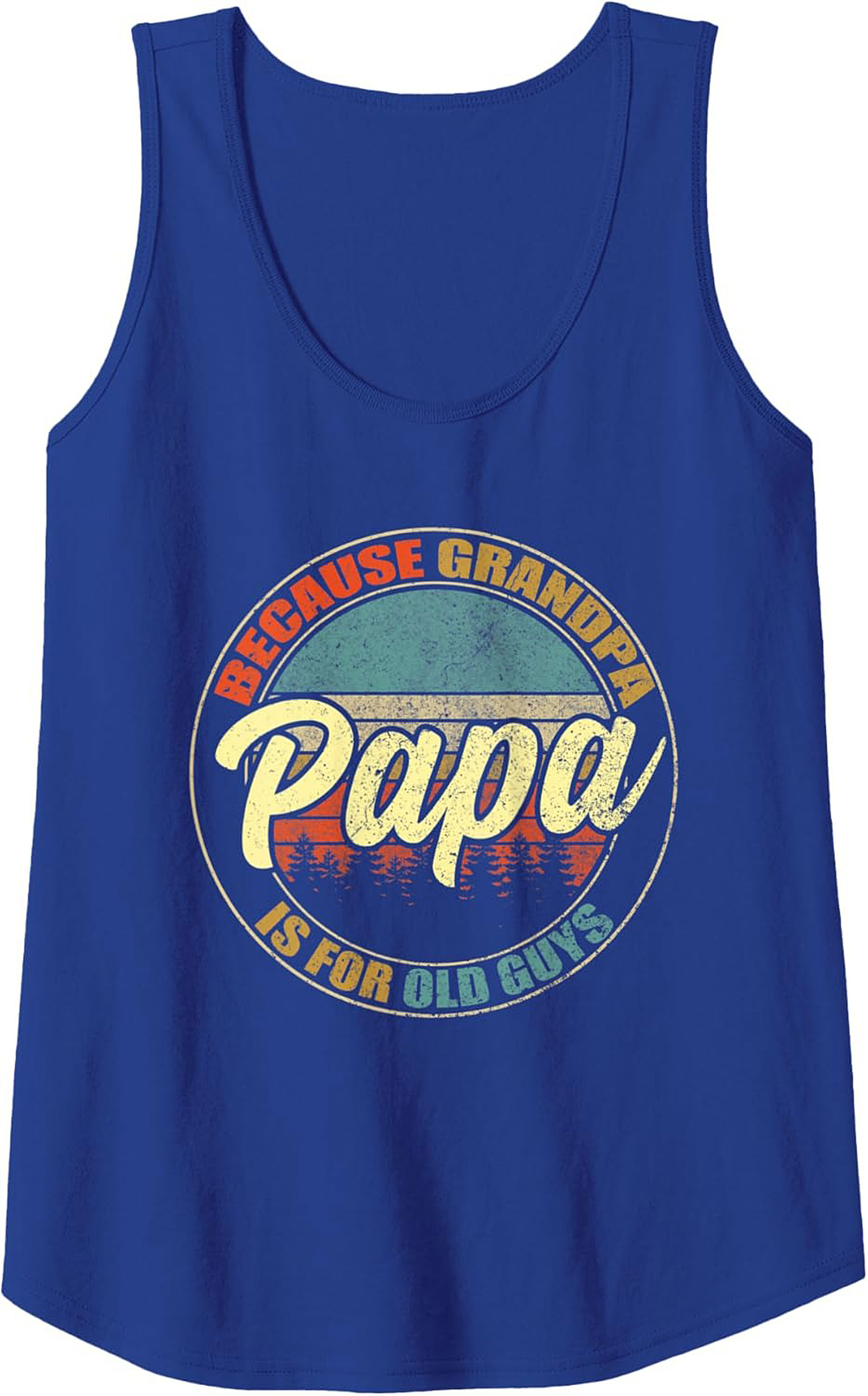 Papa Retro Graphic Tank Top Funny Grandpa Sleeveless Shirt