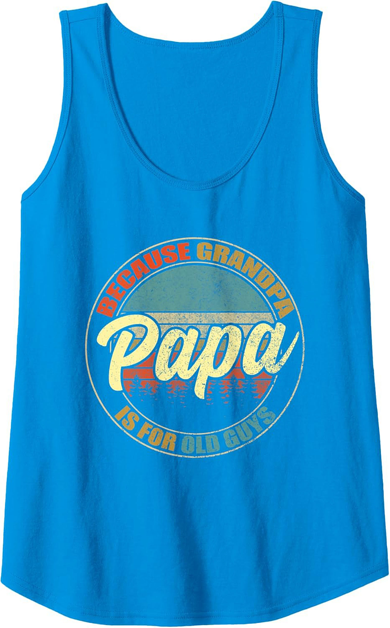 Papa Retro Graphic Tank Top Funny Grandpa Sleeveless Shirt