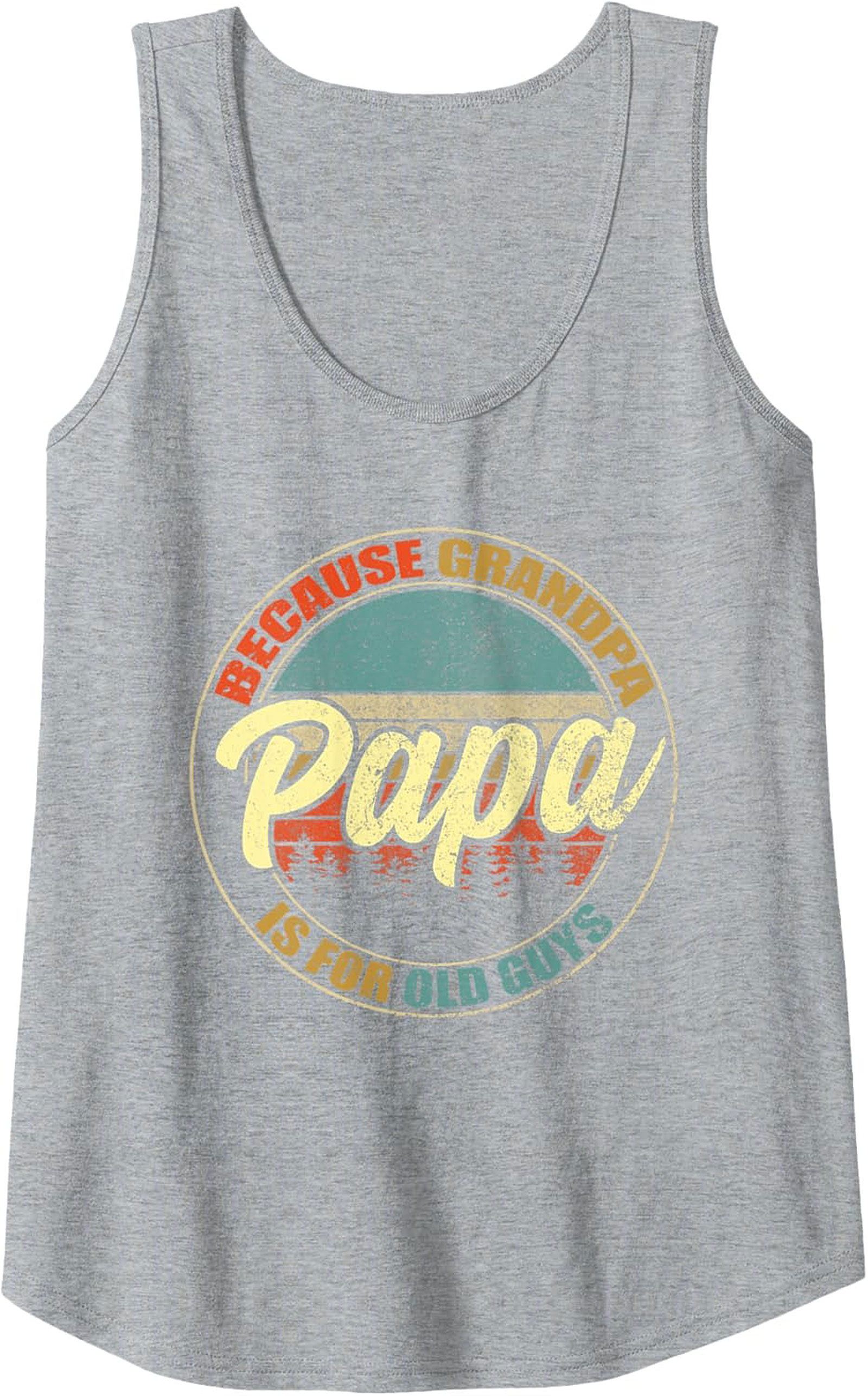 Papa Retro Graphic Tank Top Funny Grandpa Sleeveless Shirt