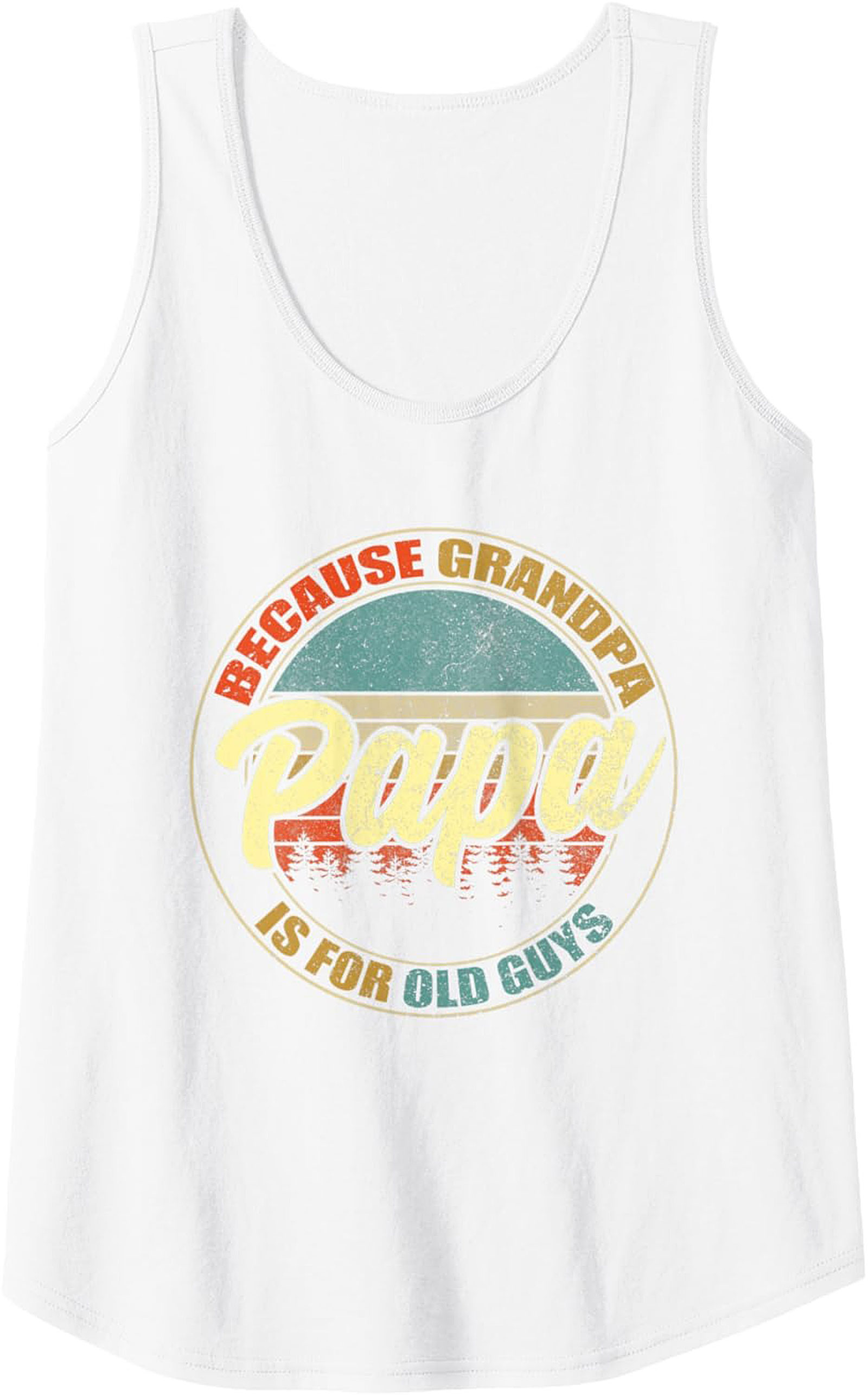 Papa Retro Graphic Tank Top Funny Grandpa Sleeveless Shirt