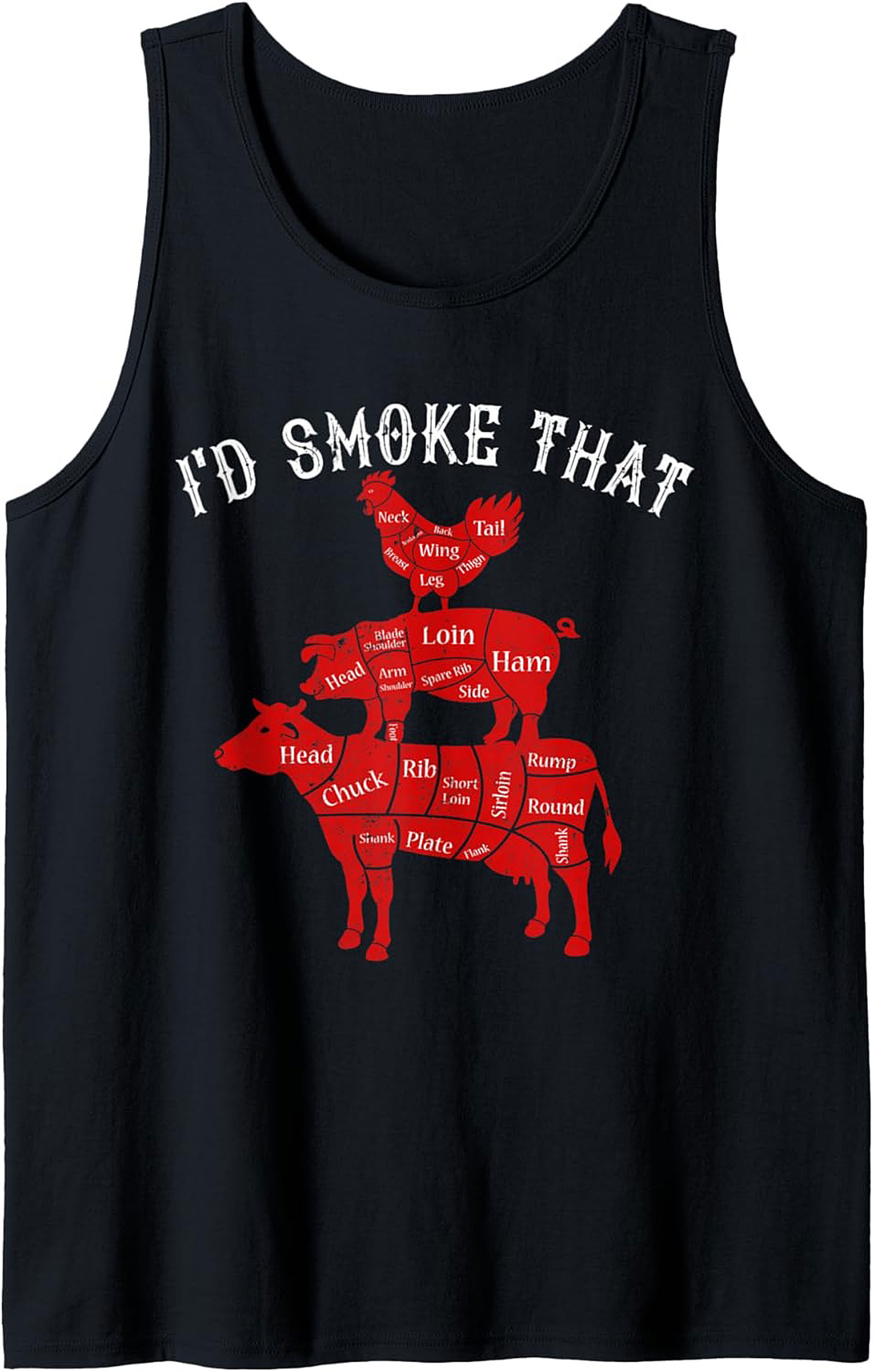 I'd Smoke That BBQ Tank Top Pitmaster Graphic Tank