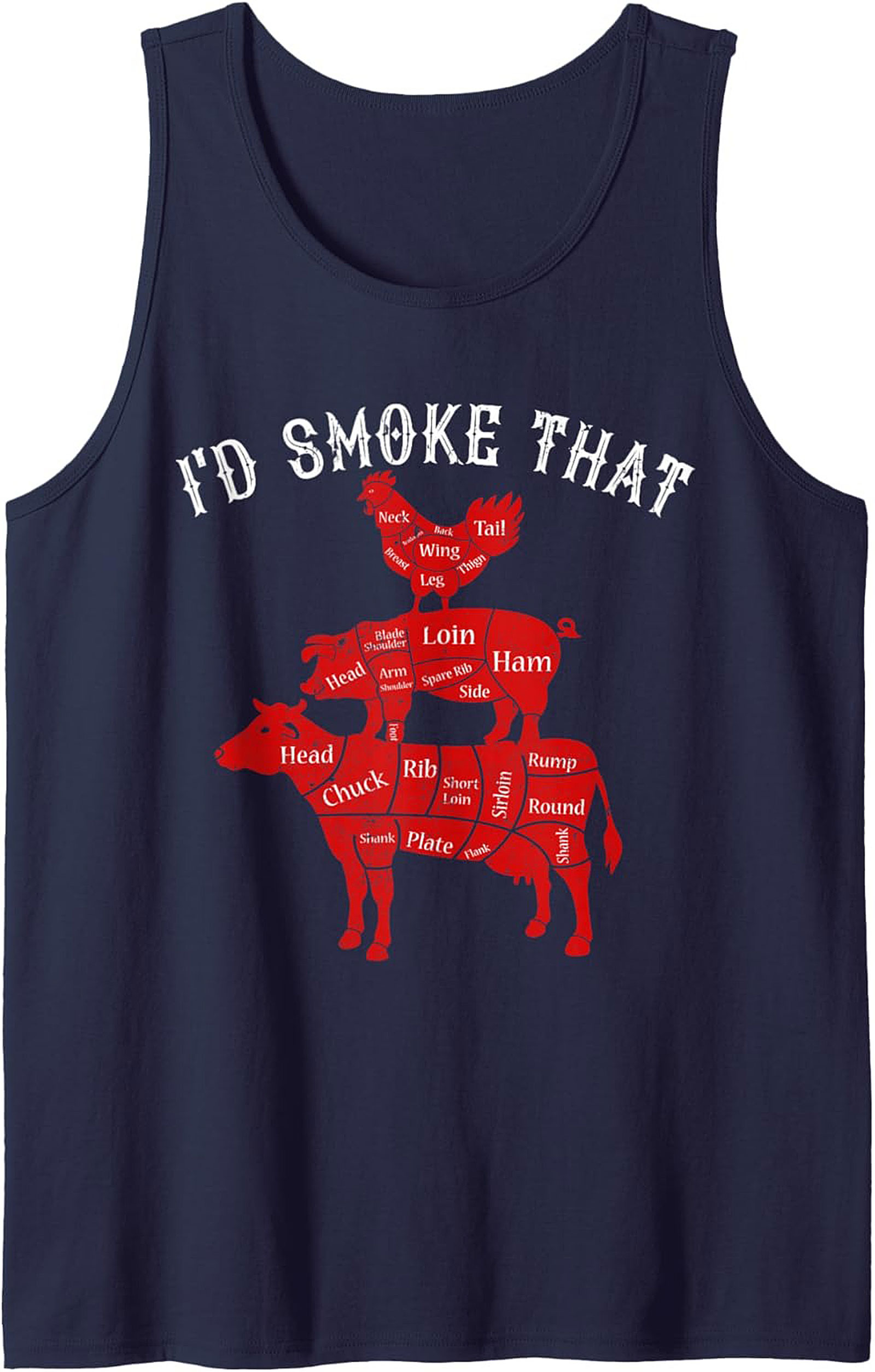 I'd Smoke That BBQ Tank Top Pitmaster Graphic Tank