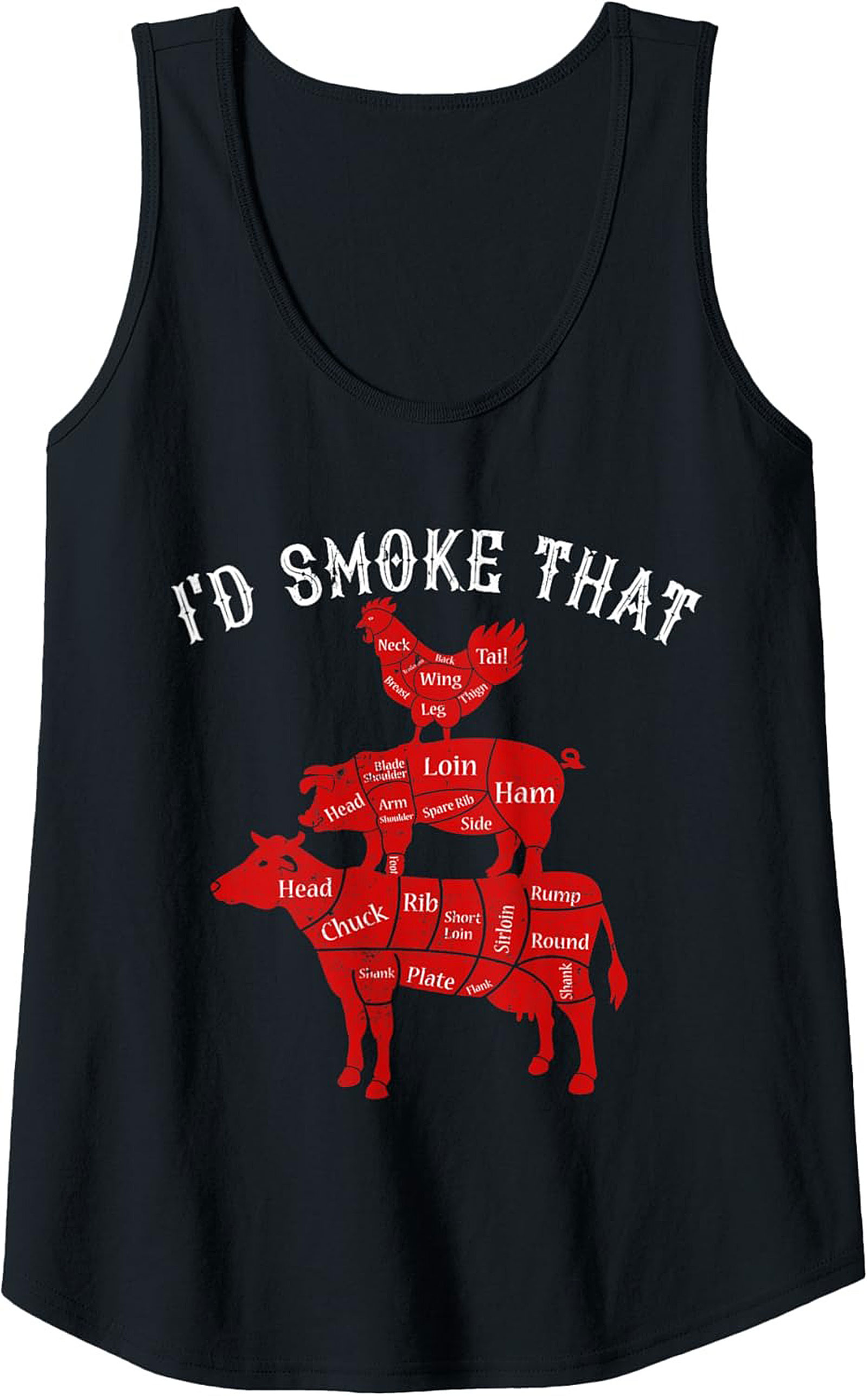 I'd Smoke That BBQ Tank Top Pitmaster Graphic Tank