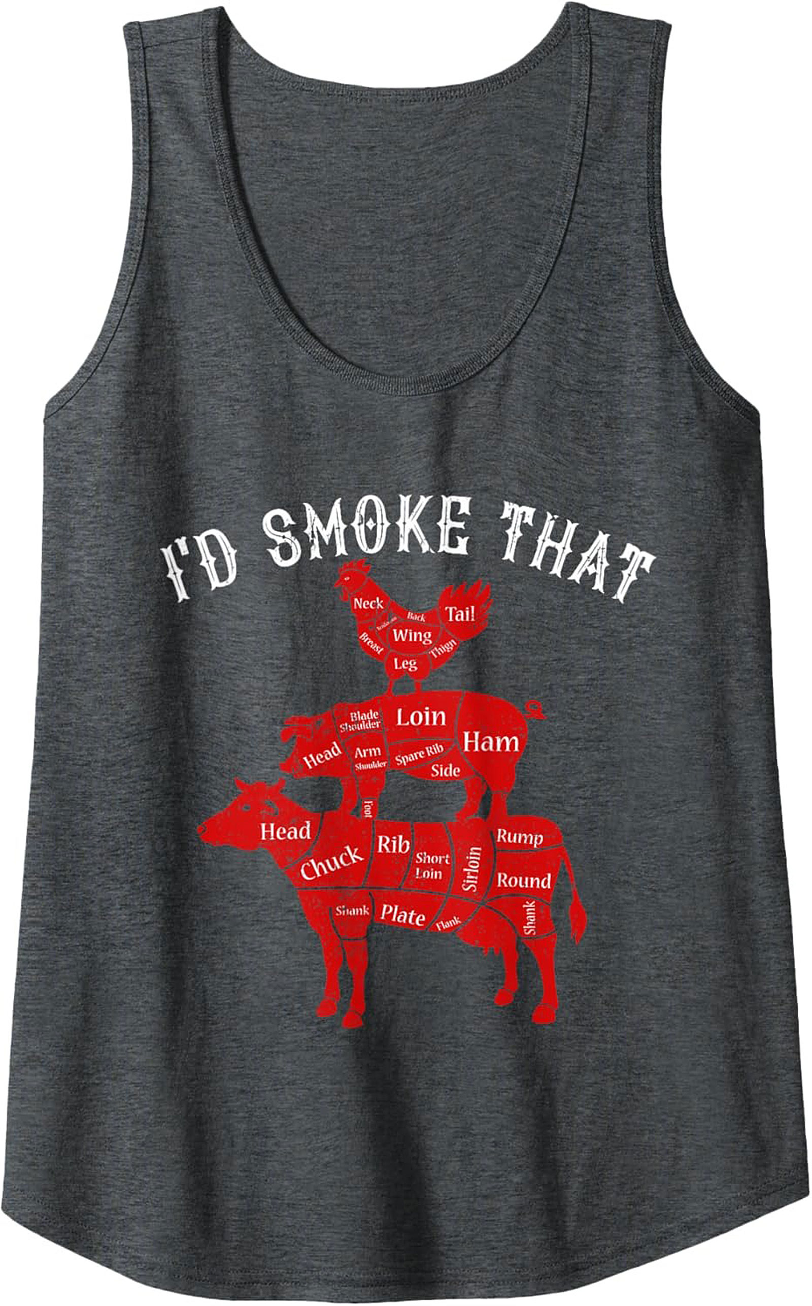 I'd Smoke That BBQ Tank Top Pitmaster Graphic Tank