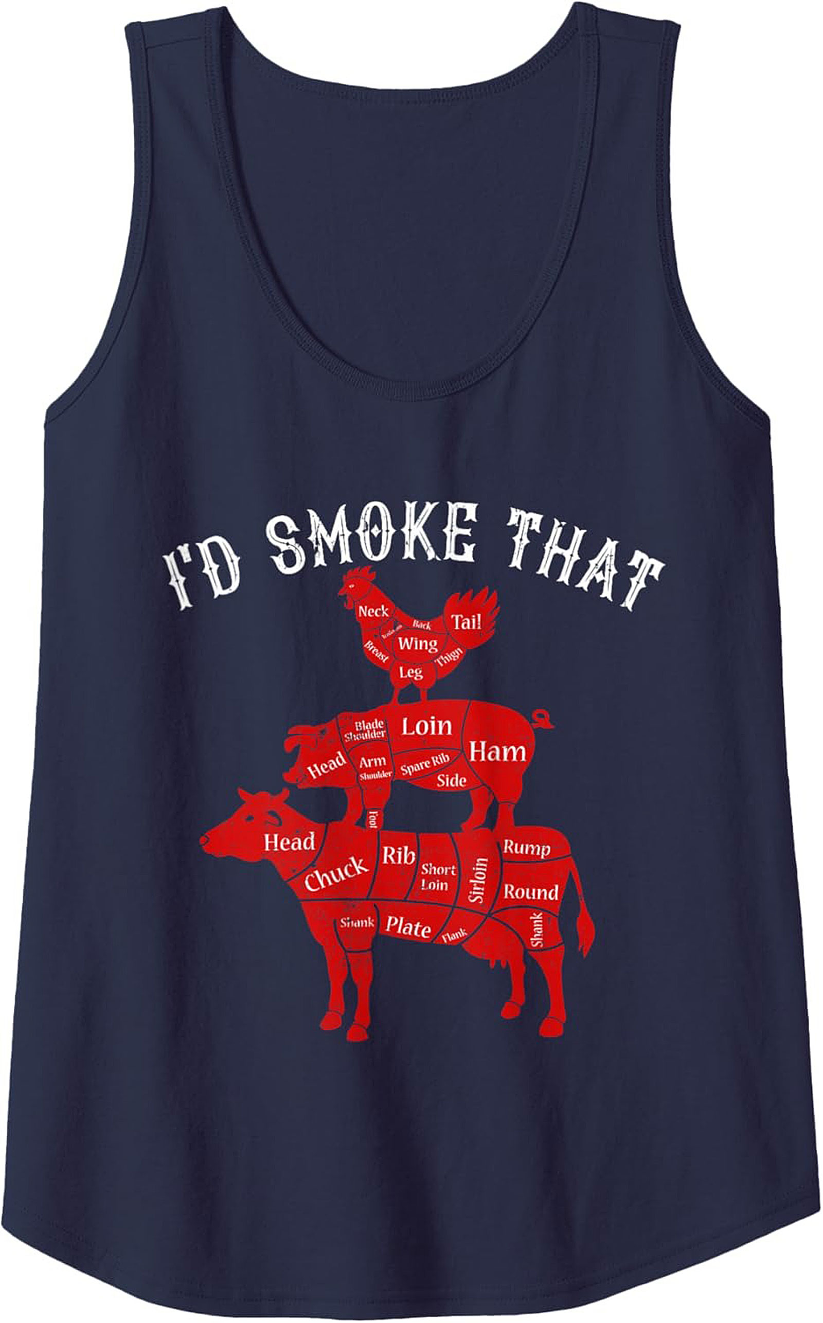 I'd Smoke That BBQ Tank Top Pitmaster Graphic Tank