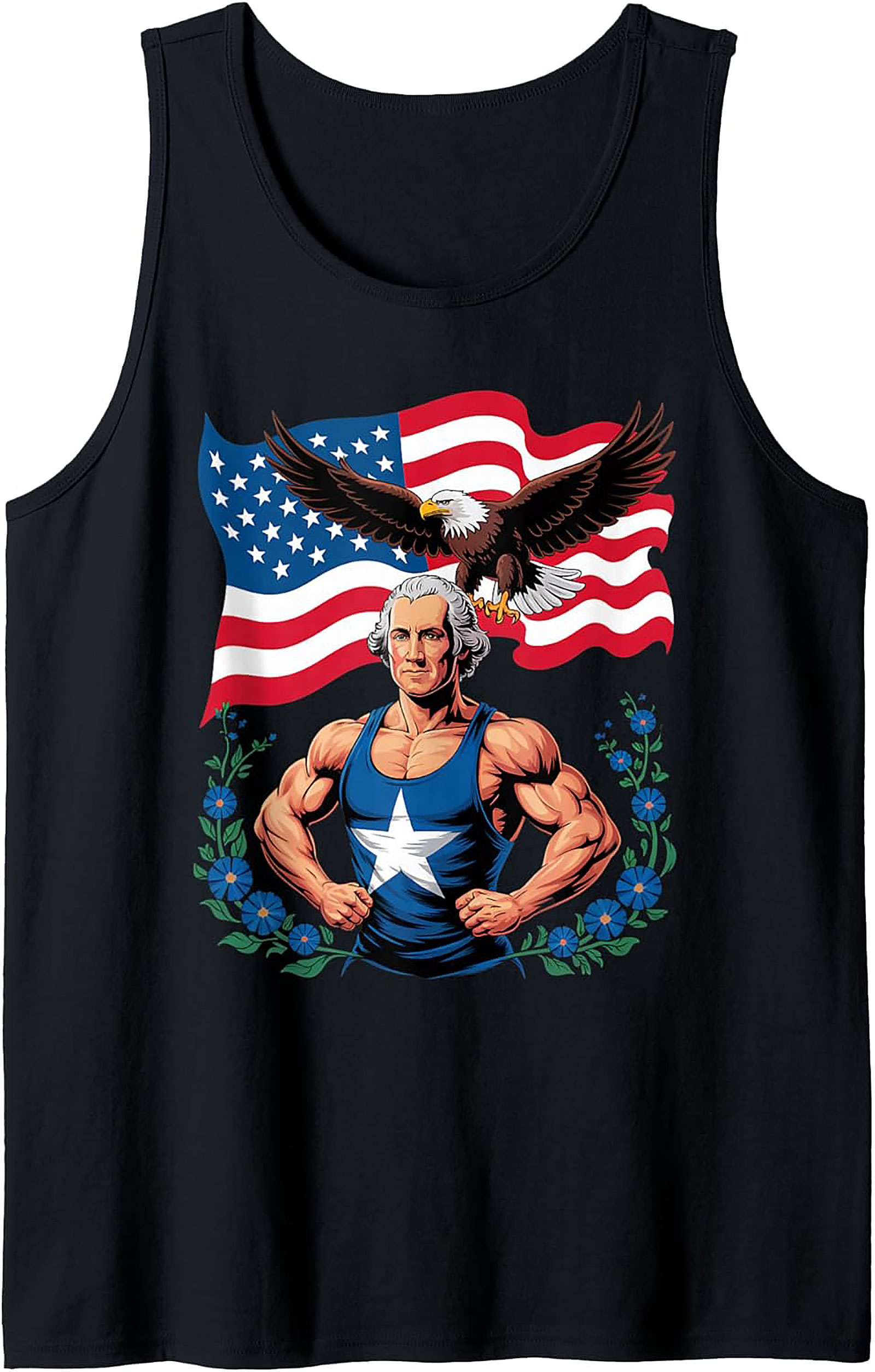 Muscular Washington Patriotic Tank Top | Gym & Summer Wear