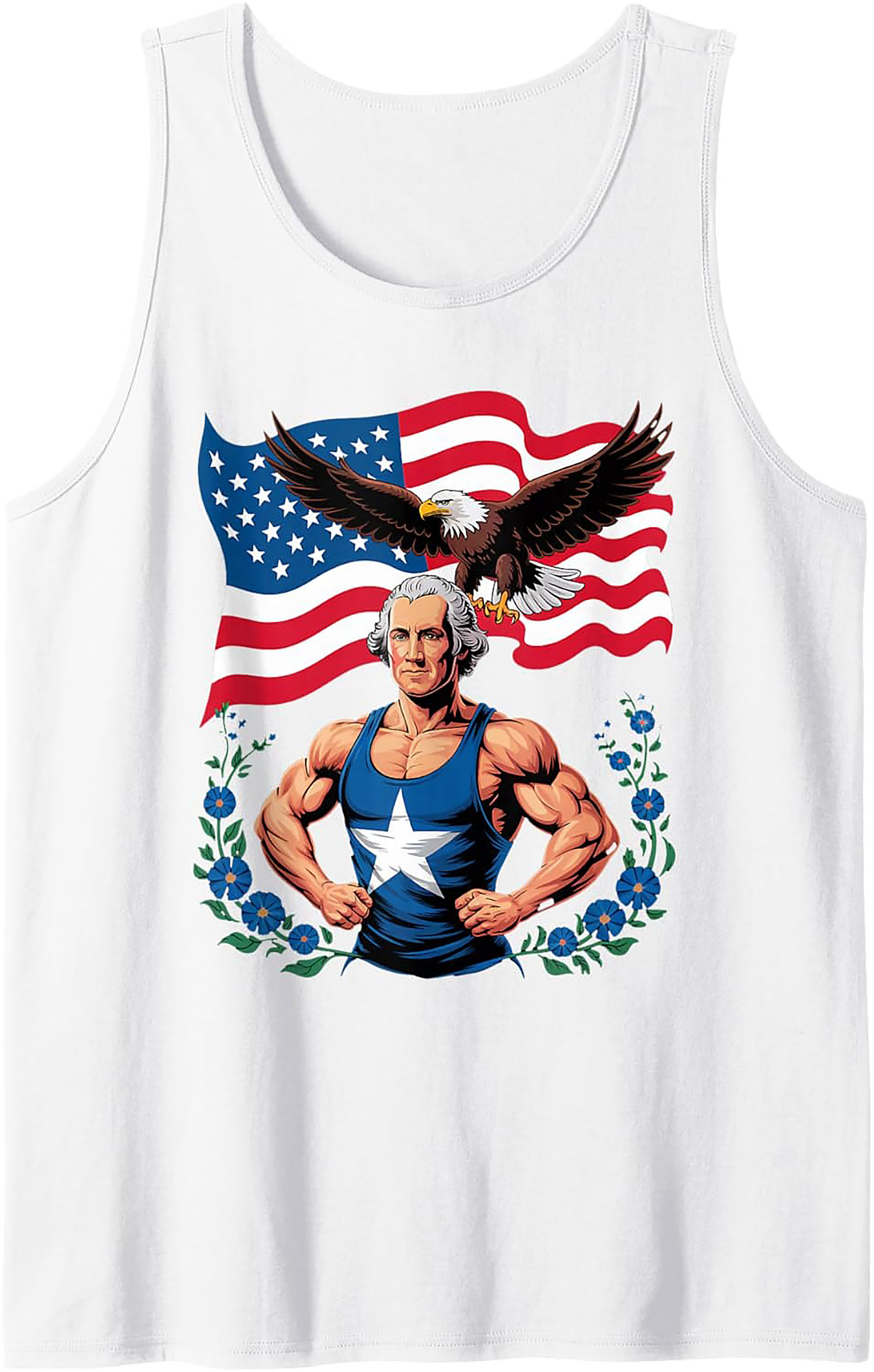 Muscular Washington Patriotic Tank Top | Gym & Summer Wear