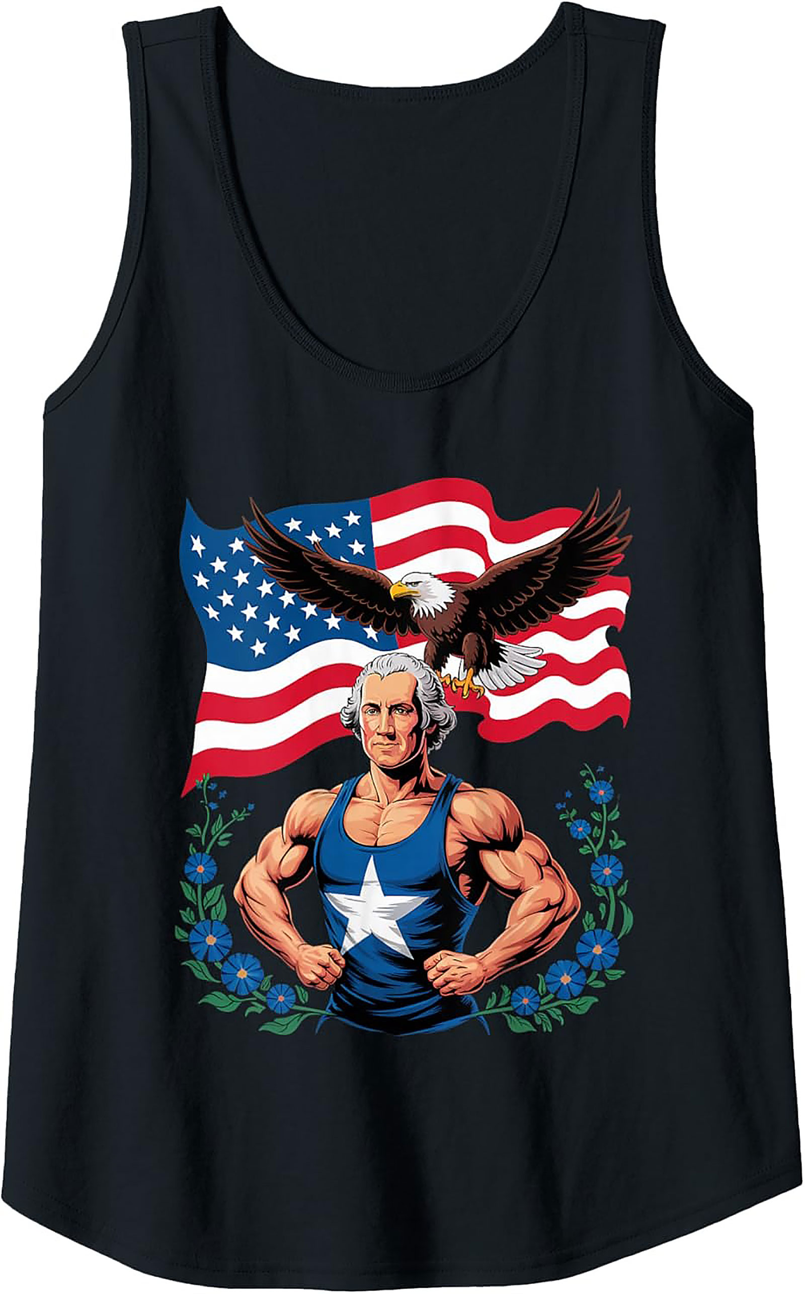 Muscular Washington Patriotic Tank Top | Gym & Summer Wear