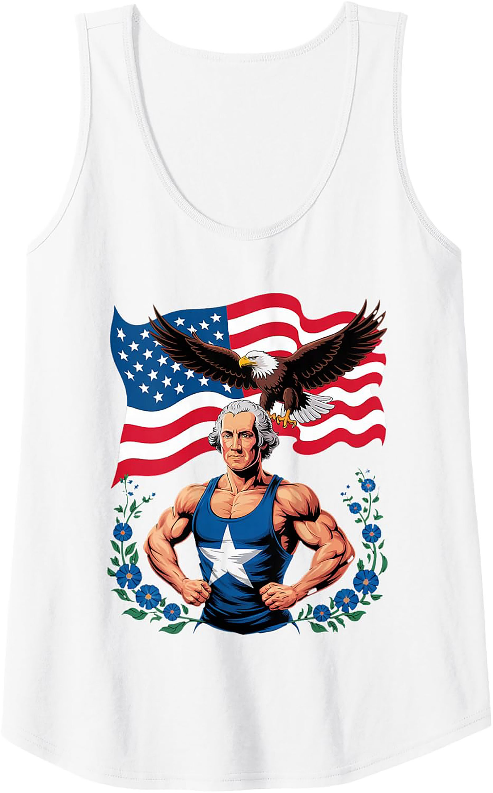 Muscular Washington Patriotic Tank Top | Gym & Summer Wear