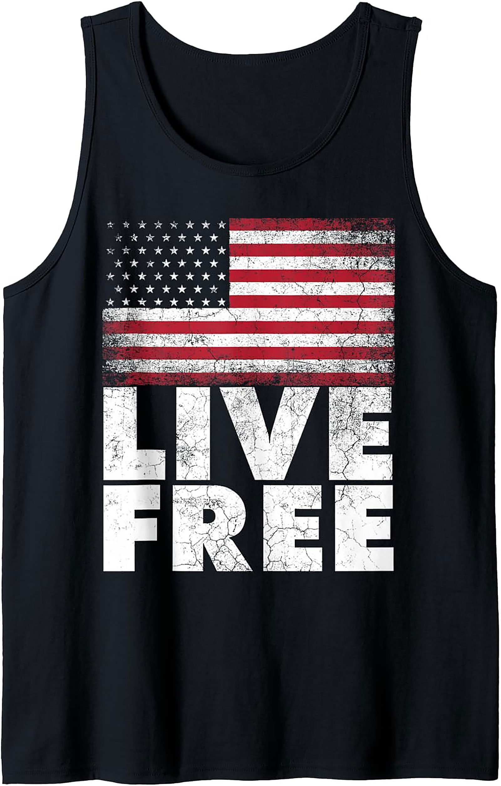 Live Free American Flag Patriotic Tank Top | Unisex Fit
