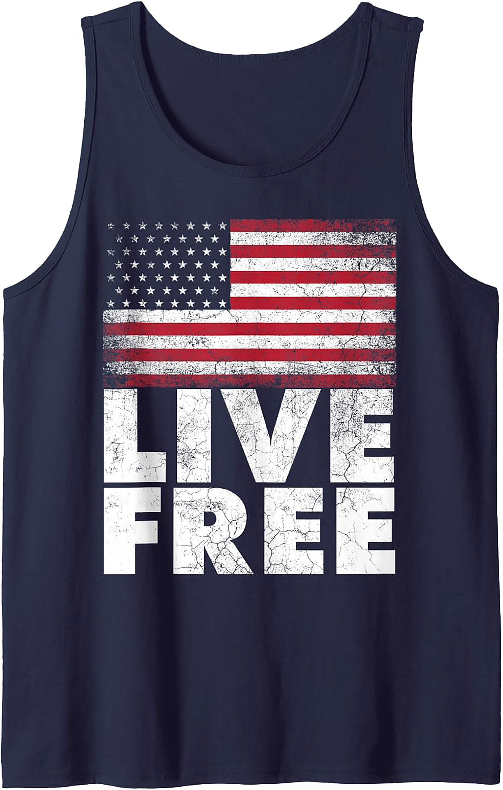 Live Free American Flag Patriotic Tank Top | Unisex Fit