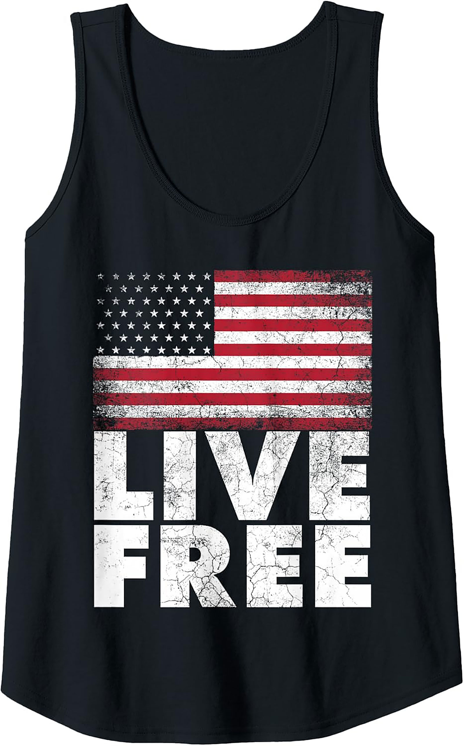 Live Free American Flag Patriotic Tank Top | Unisex Fit