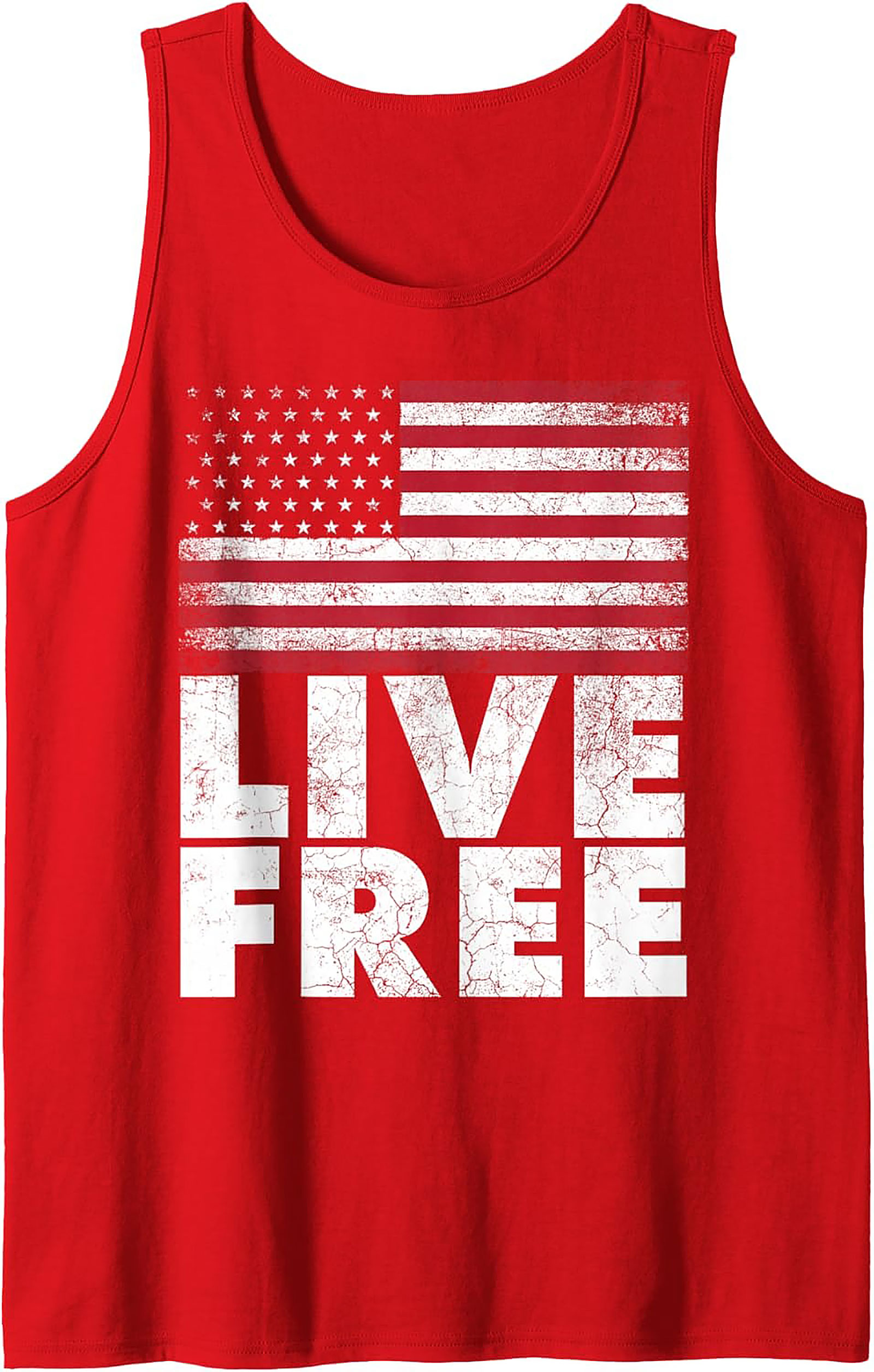 Live Free American Flag Patriotic Tank Top | Unisex Fit