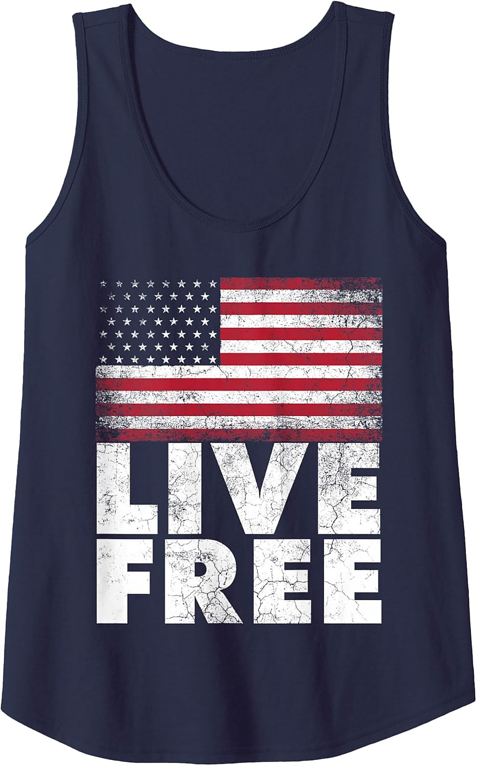 Live Free American Flag Patriotic Tank Top | Unisex Fit