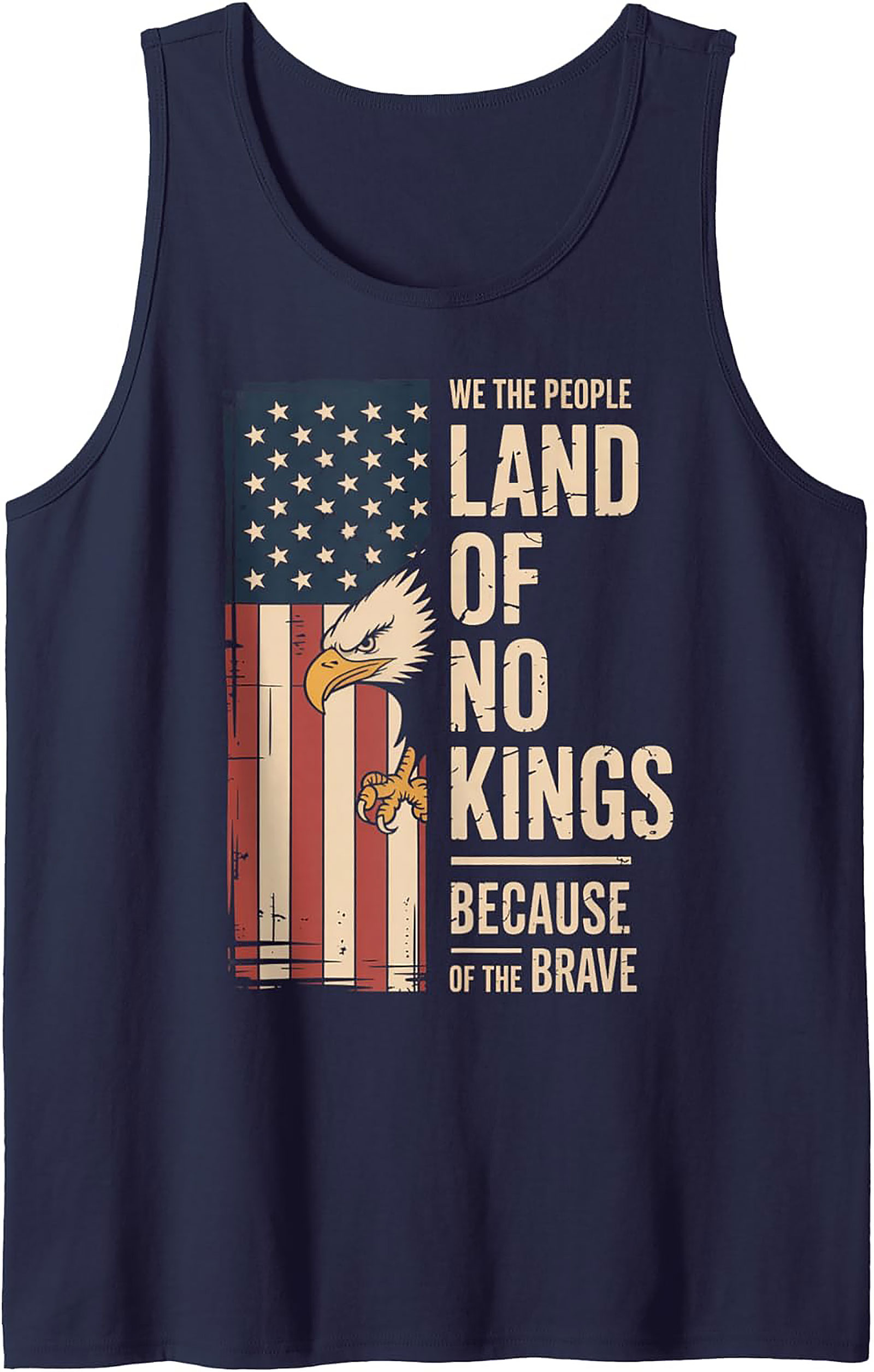 Patriotic Eagle "Land of No Kings" Graphic Tank Top
