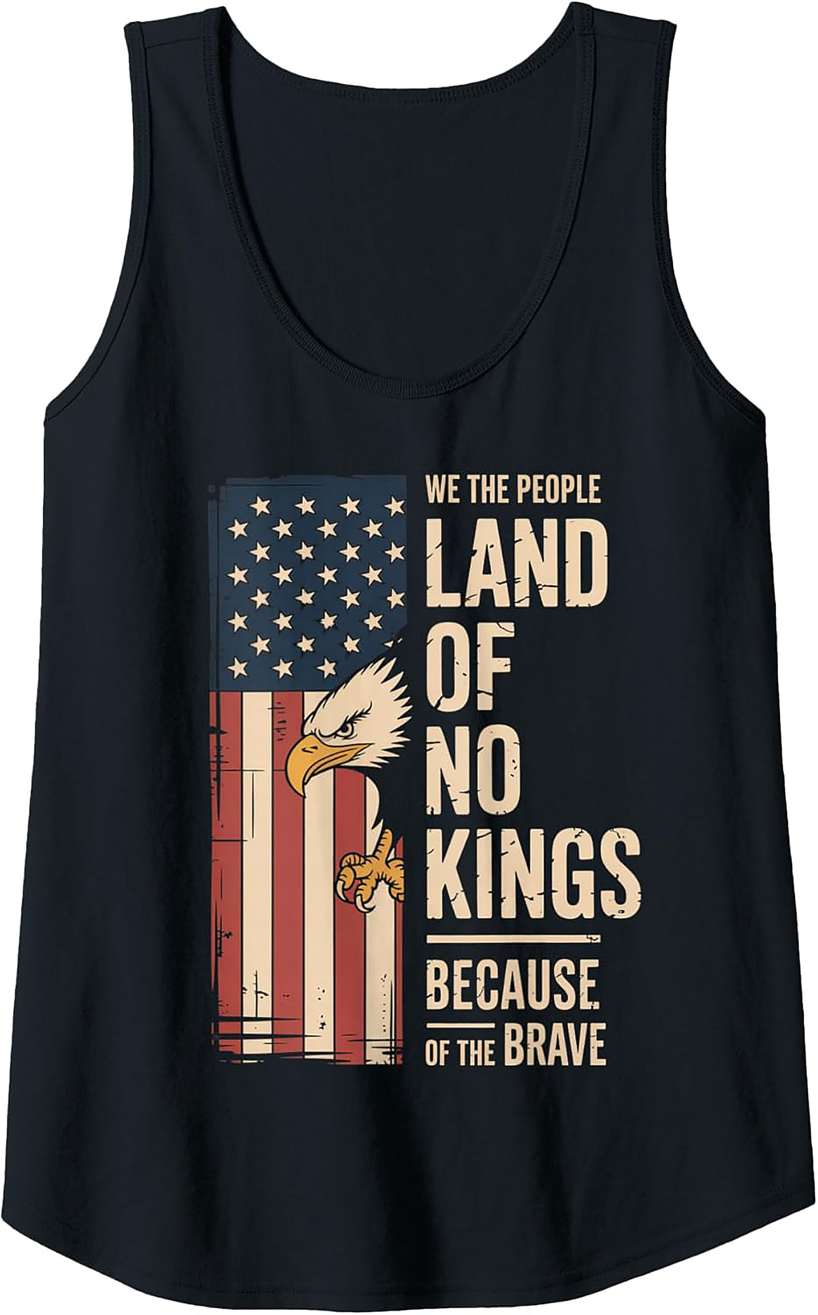 Patriotic Eagle "Land of No Kings" Graphic Tank Top