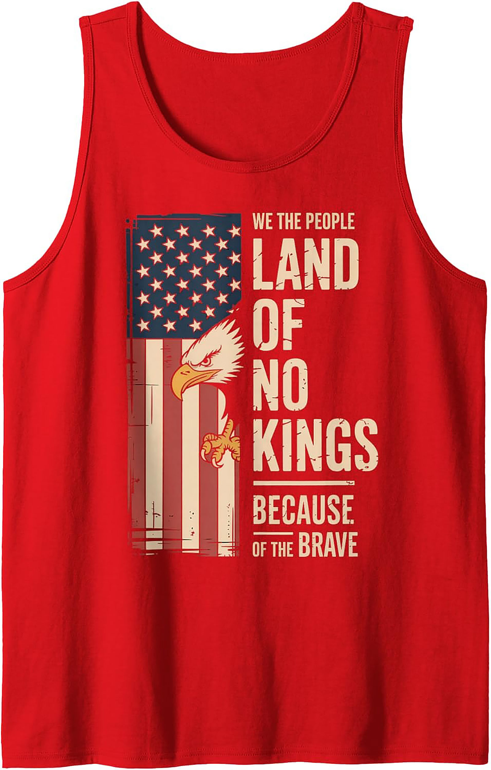 Patriotic Eagle "Land of No Kings" Graphic Tank Top