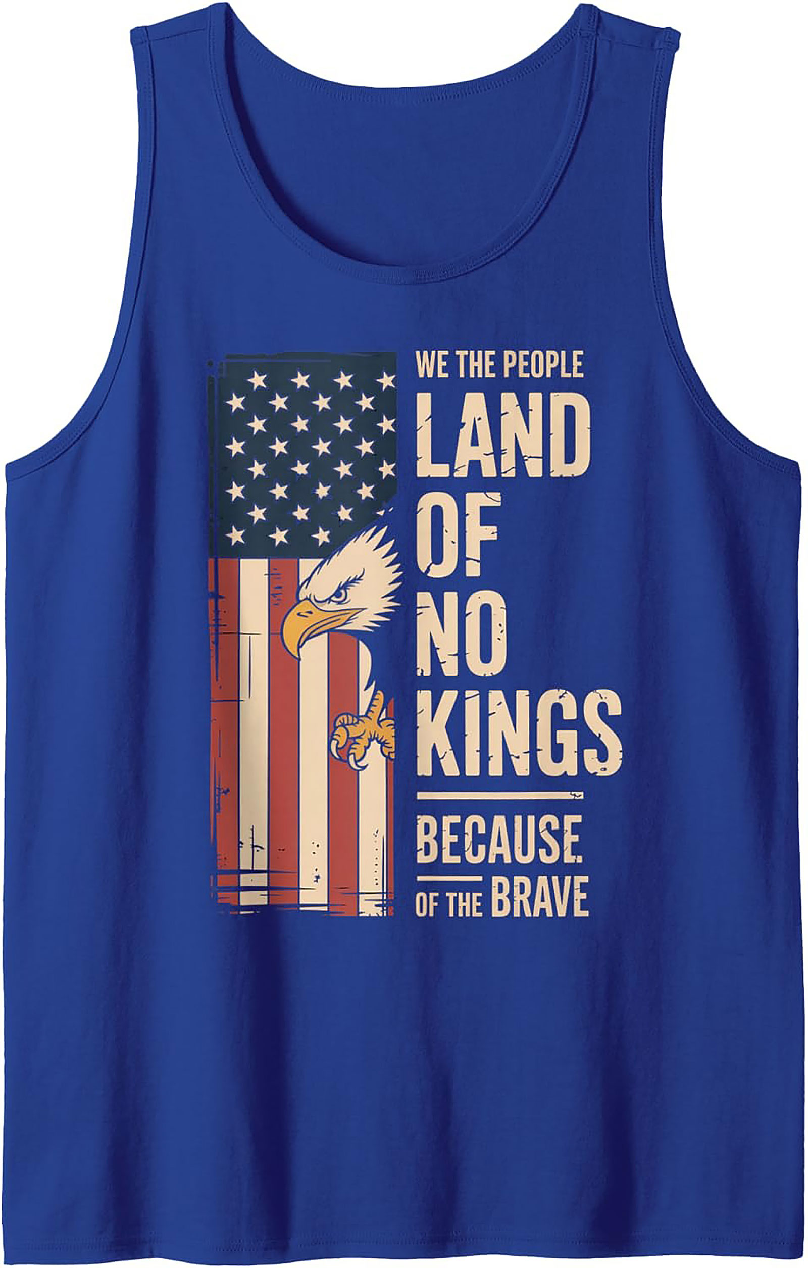 Patriotic Eagle "Land of No Kings" Graphic Tank Top