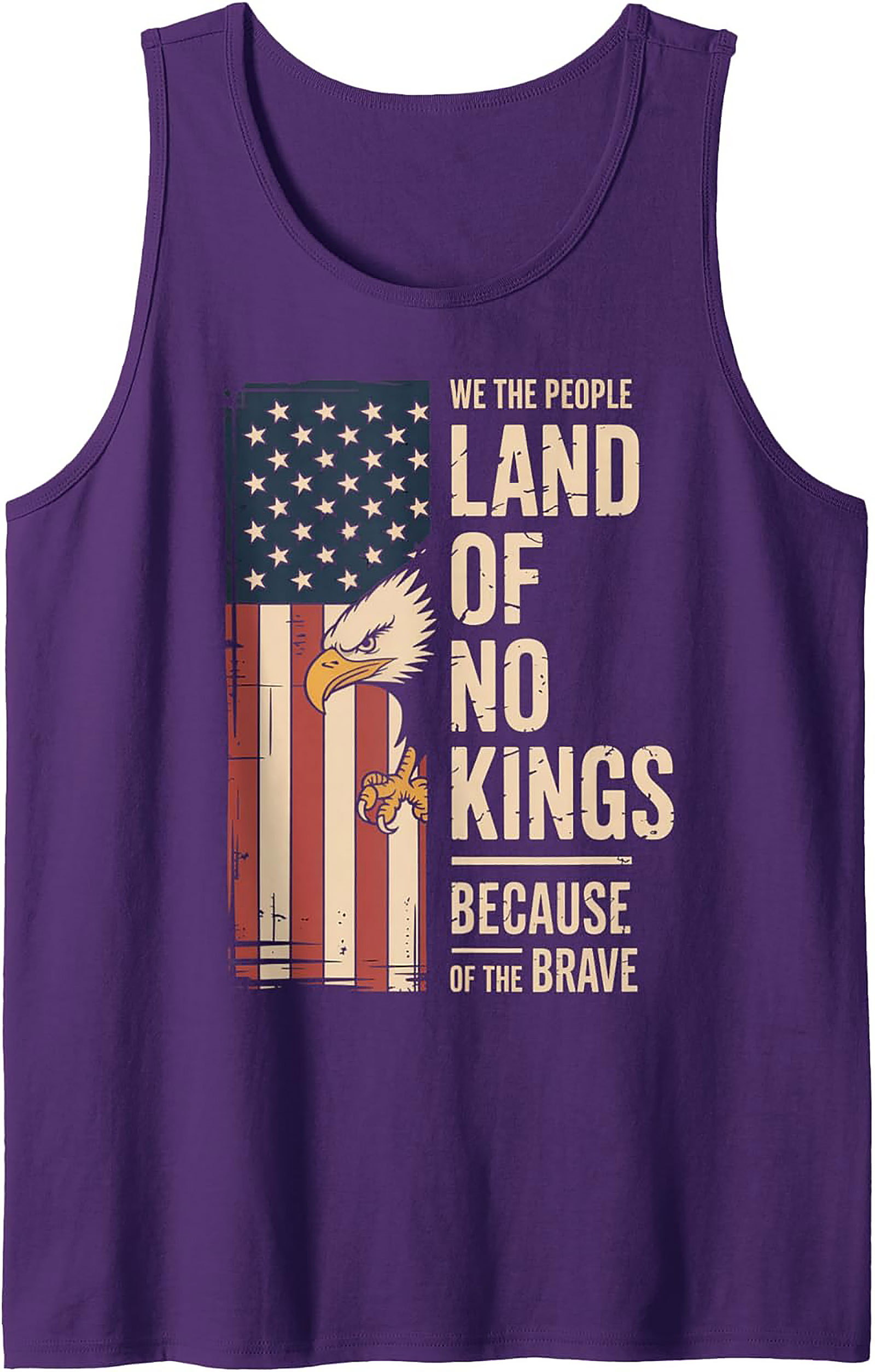 Patriotic Eagle "Land of No Kings" Graphic Tank Top