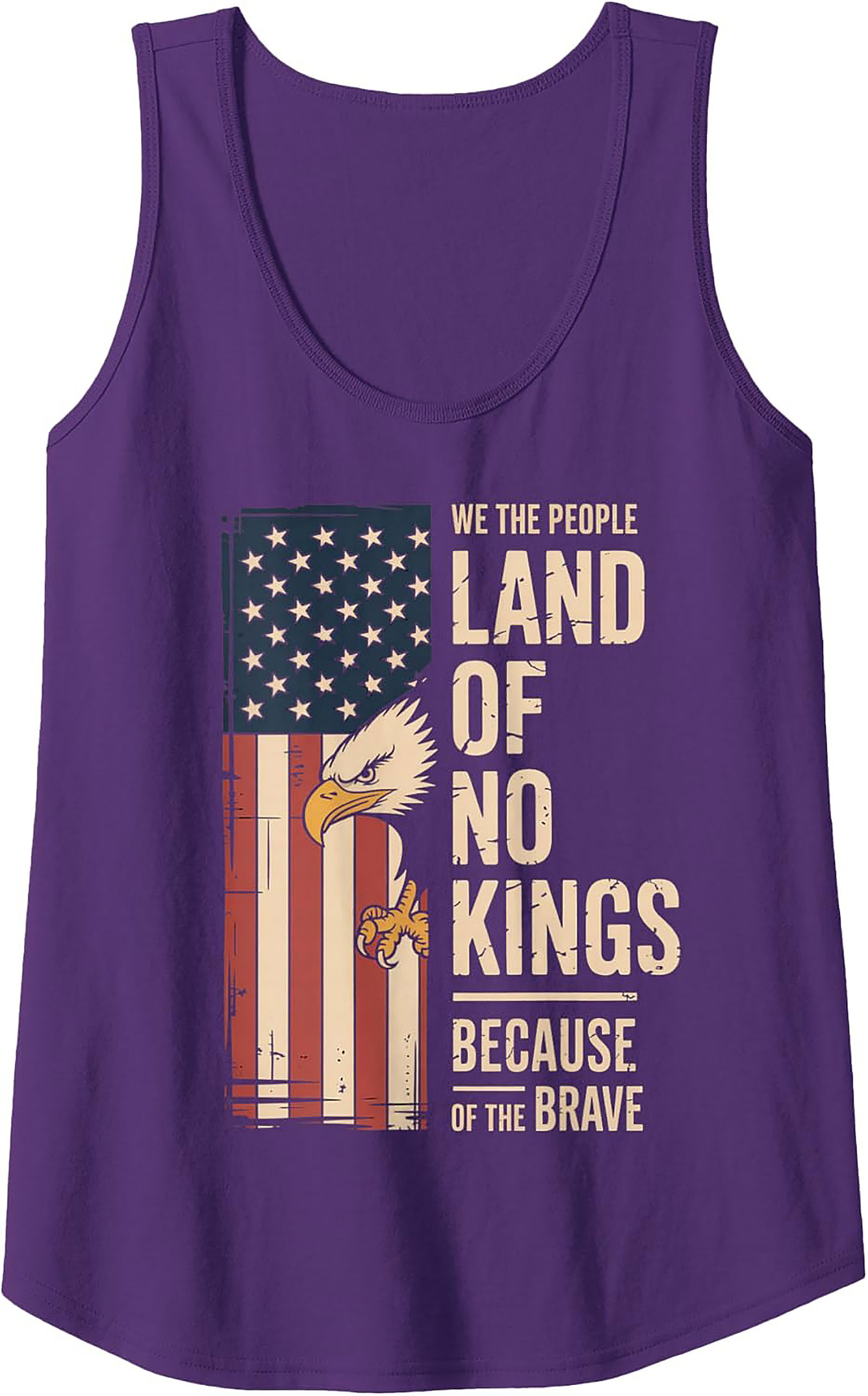 Patriotic Eagle "Land of No Kings" Graphic Tank Top