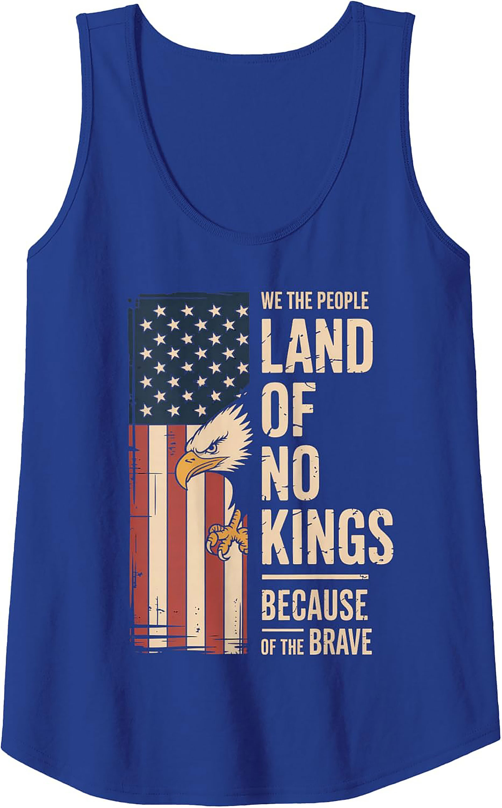 Patriotic Eagle "Land of No Kings" Graphic Tank Top