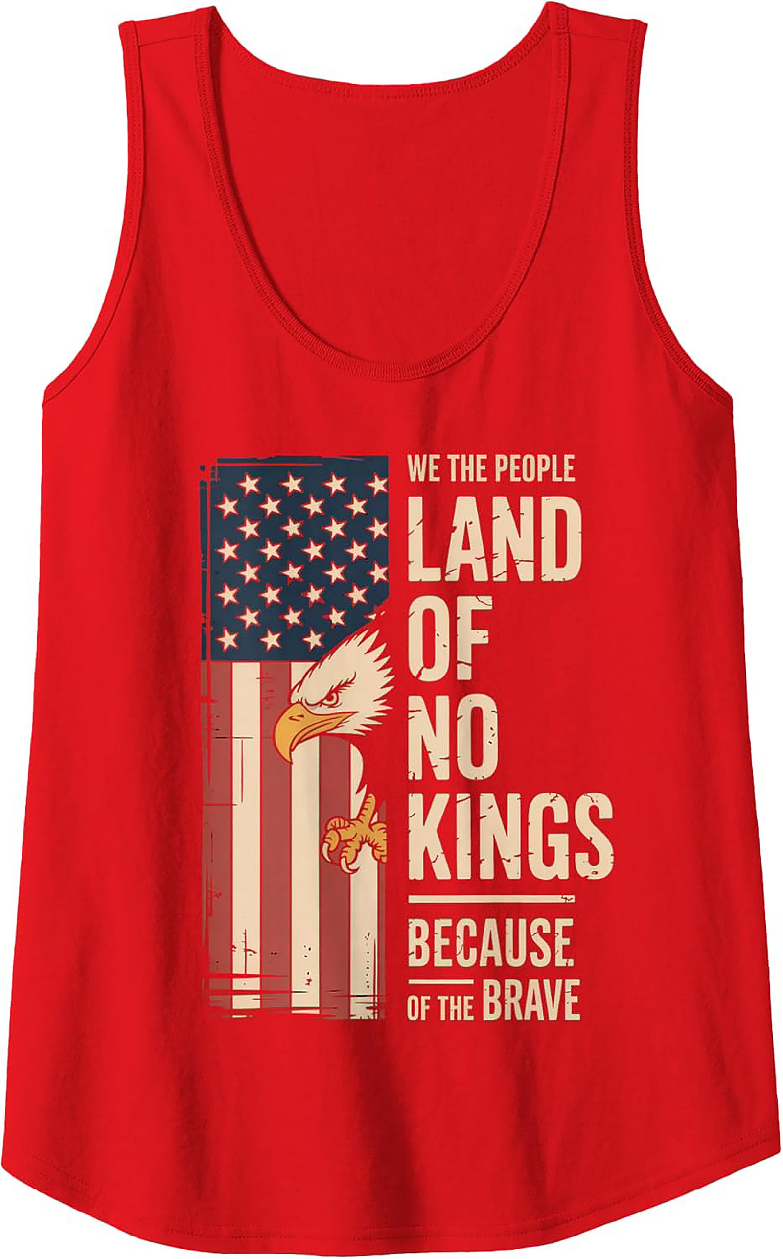 Patriotic Eagle "Land of No Kings" Graphic Tank Top