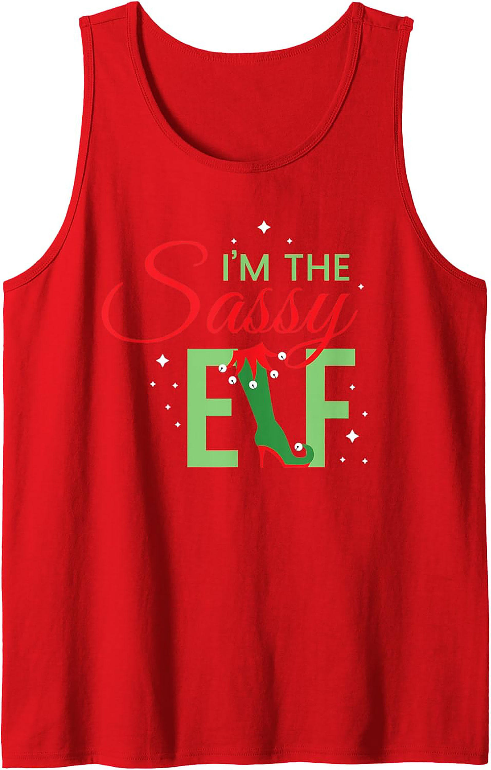 Sassy Elf Graphic Tank Top Funny Christmas Sleeveless Shirt