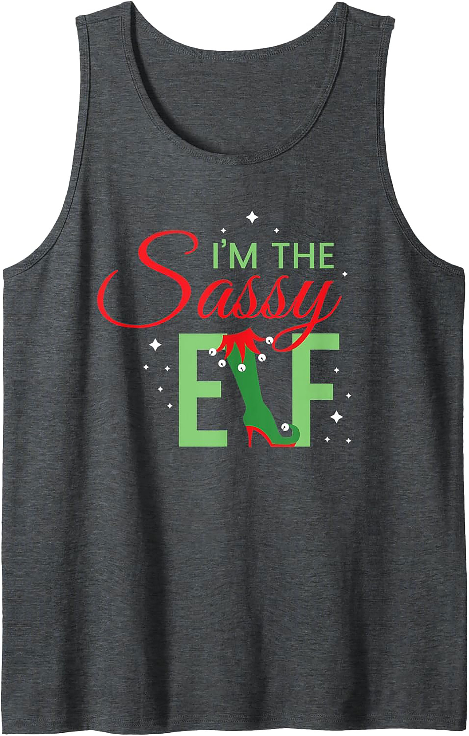 Sassy Elf Graphic Tank Top Funny Christmas Sleeveless Shirt