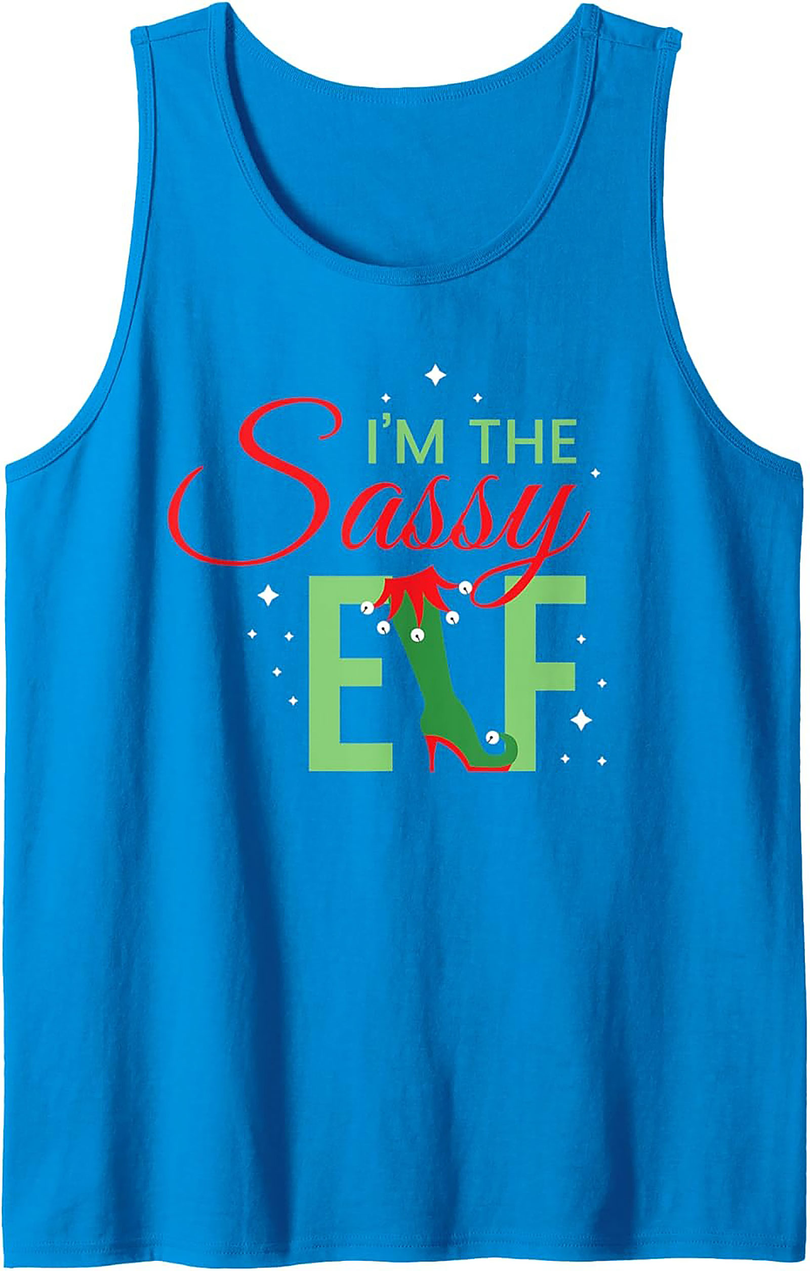 Sassy Elf Graphic Tank Top Funny Christmas Sleeveless Shirt