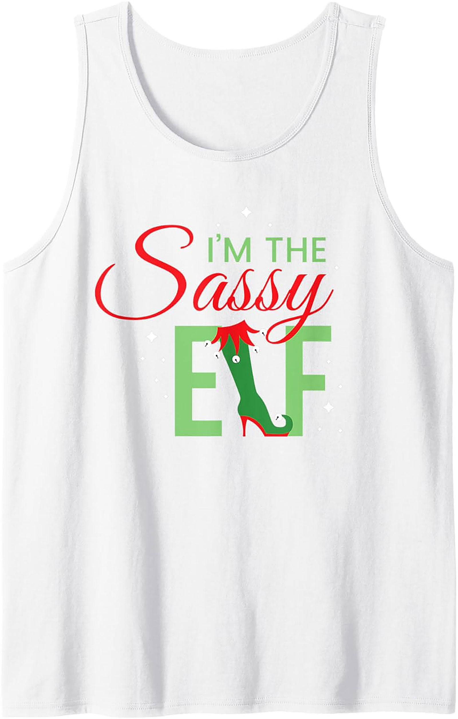 Sassy Elf Graphic Tank Top Funny Christmas Sleeveless Shirt