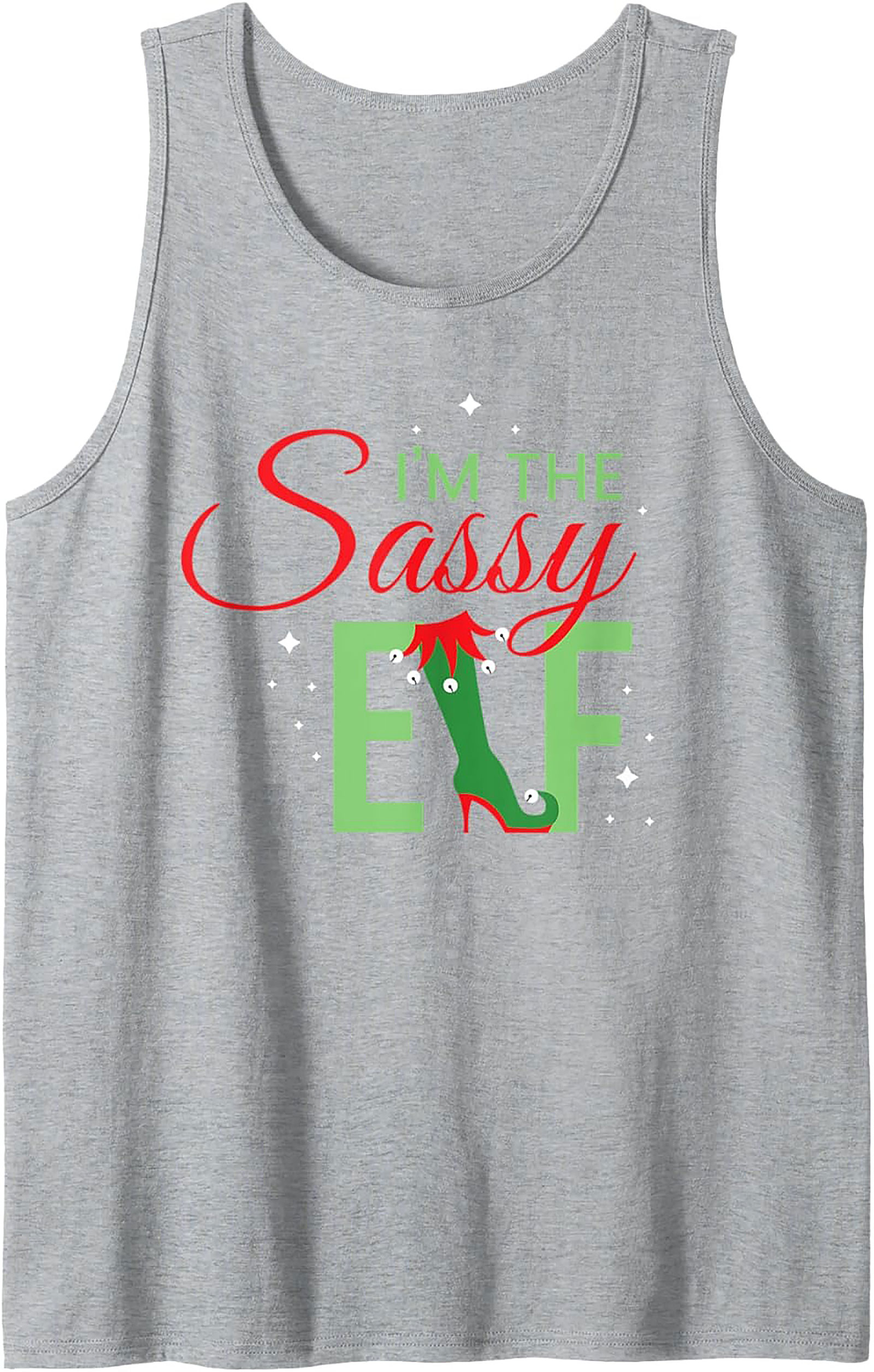 Sassy Elf Graphic Tank Top Funny Christmas Sleeveless Shirt