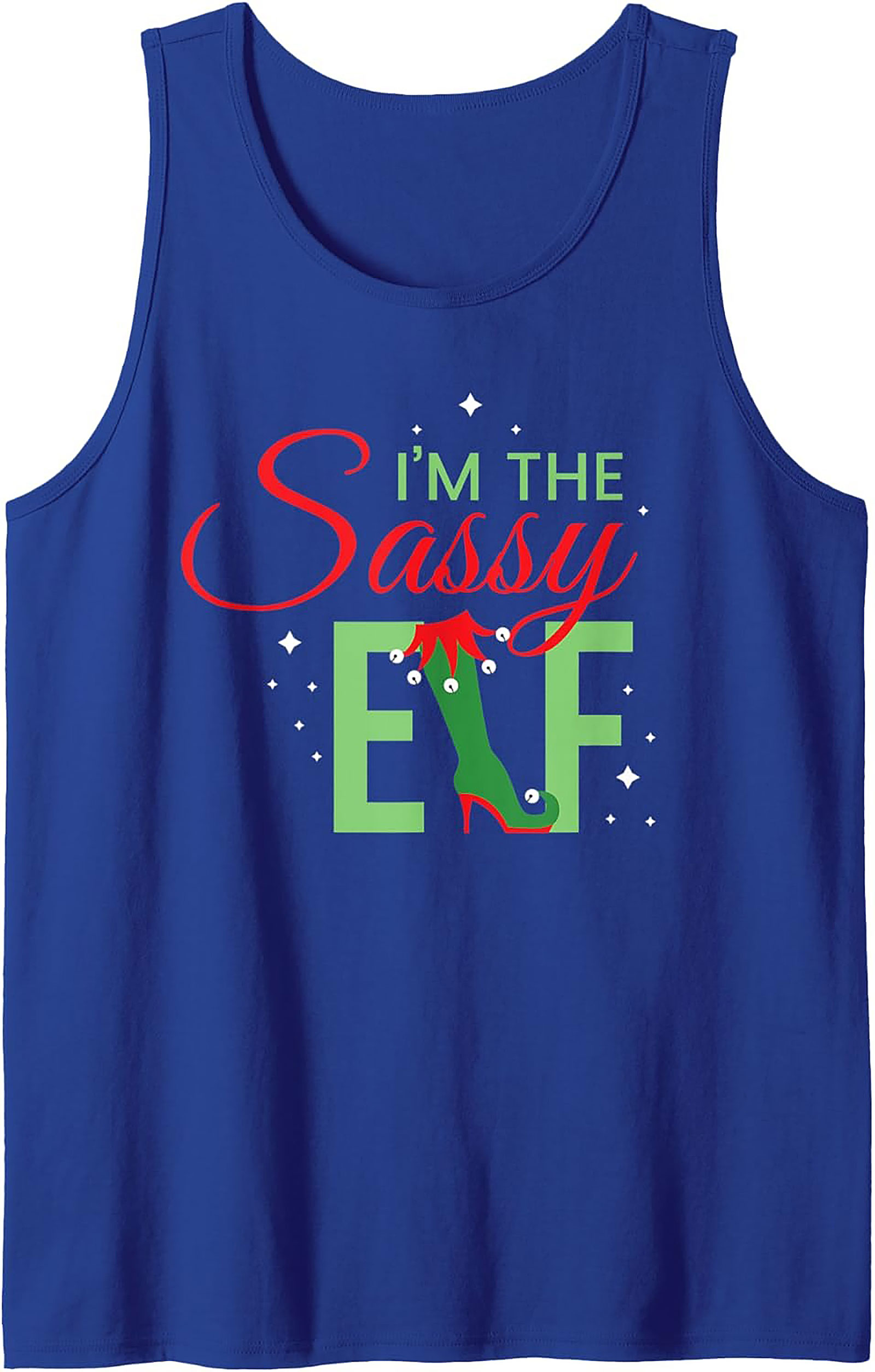 Sassy Elf Graphic Tank Top Funny Christmas Sleeveless Shirt