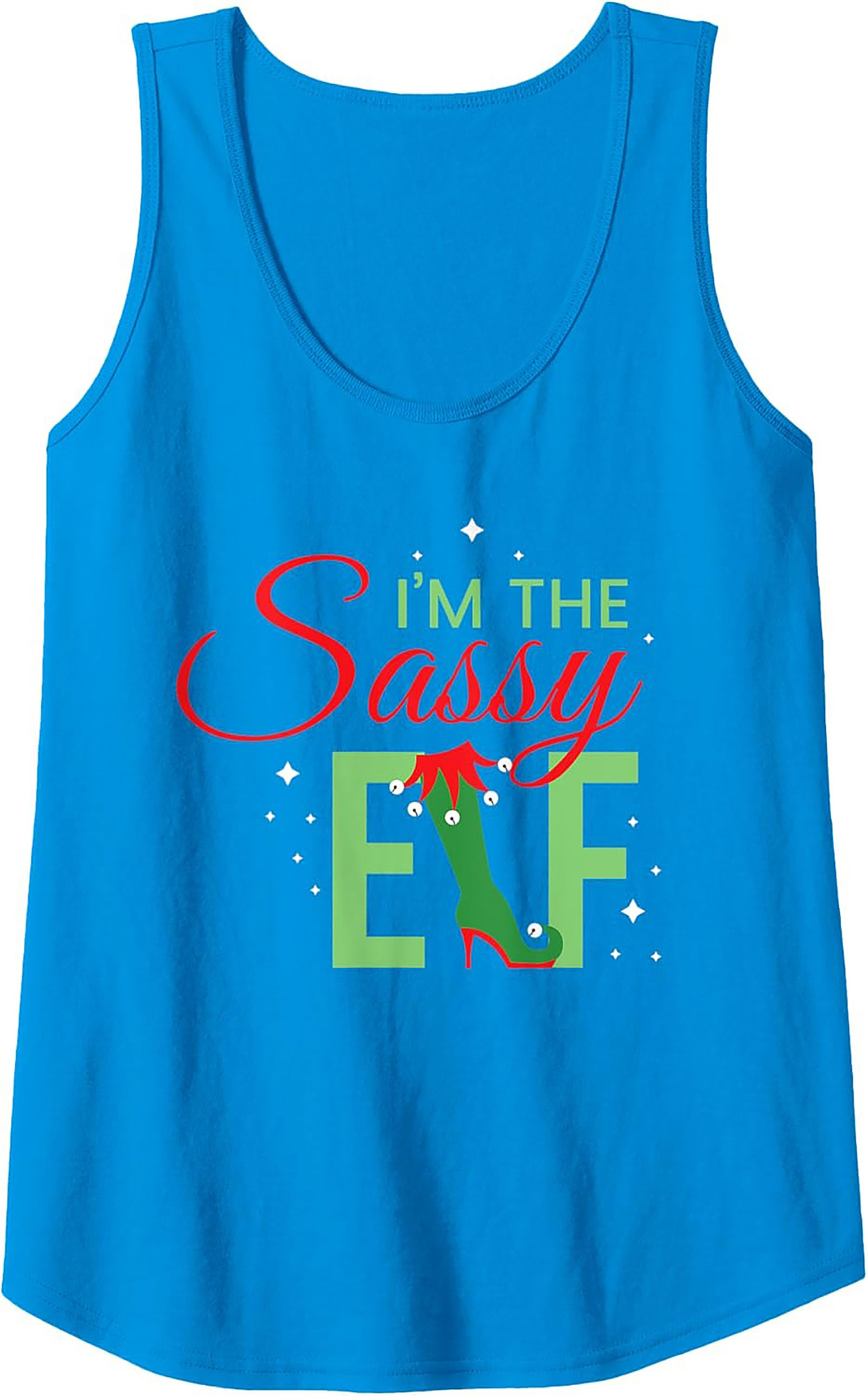 Sassy Elf Graphic Tank Top Funny Christmas Sleeveless Shirt