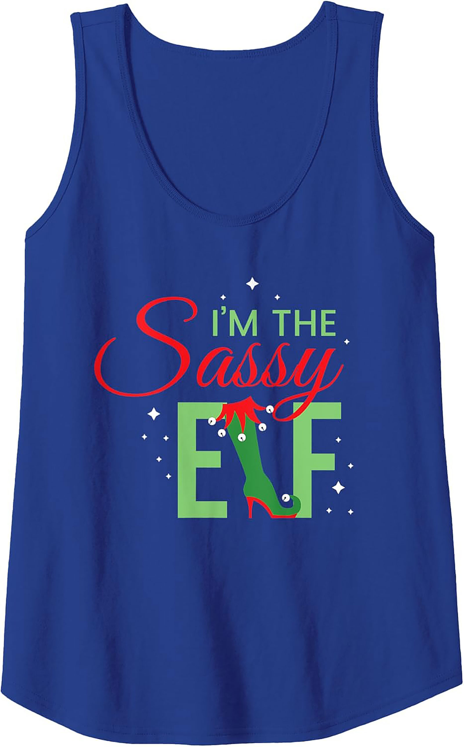 Sassy Elf Graphic Tank Top Funny Christmas Sleeveless Shirt