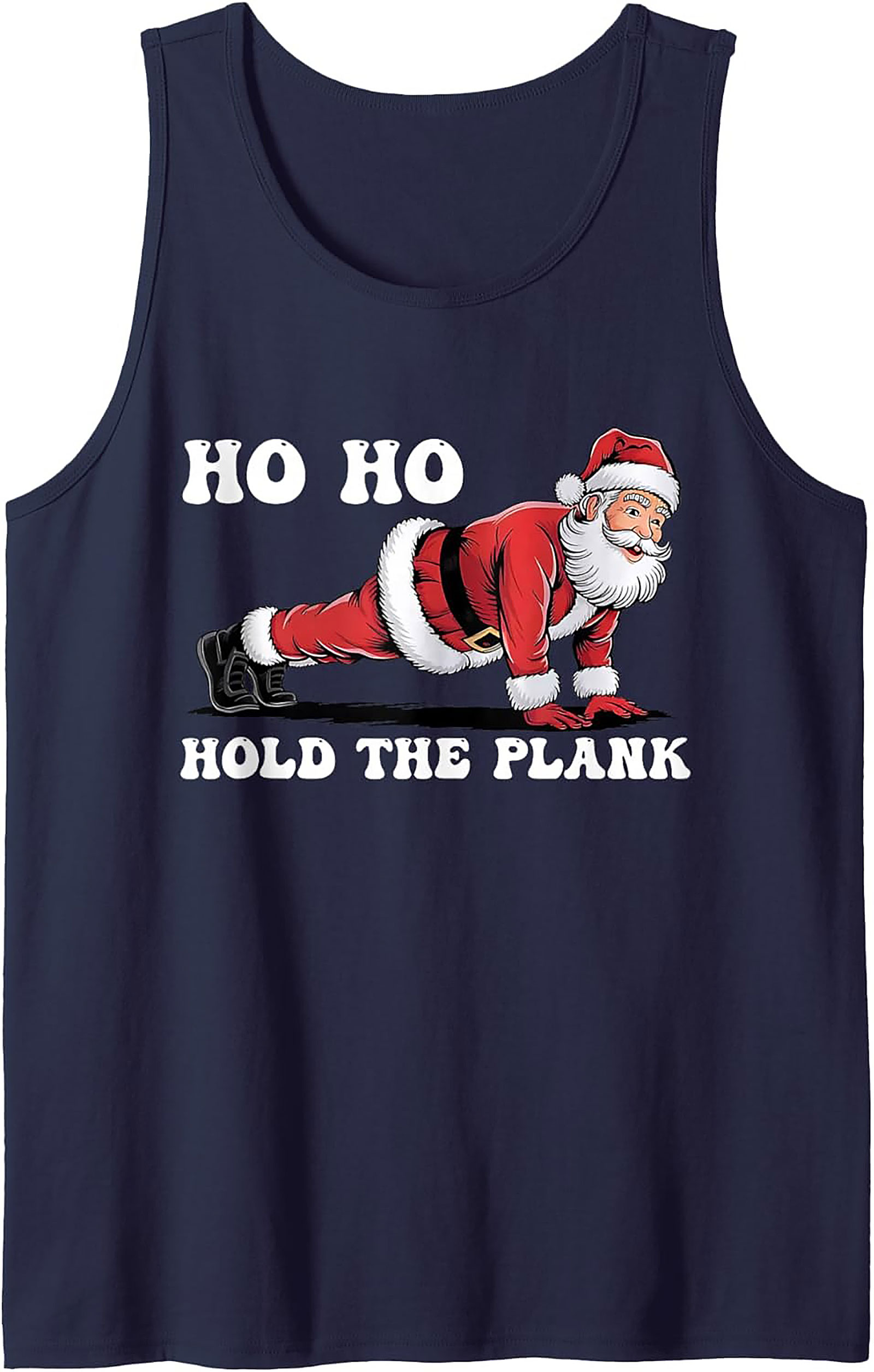 Santa Gym Graphic Tank Top Funny Christmas Workout Gear