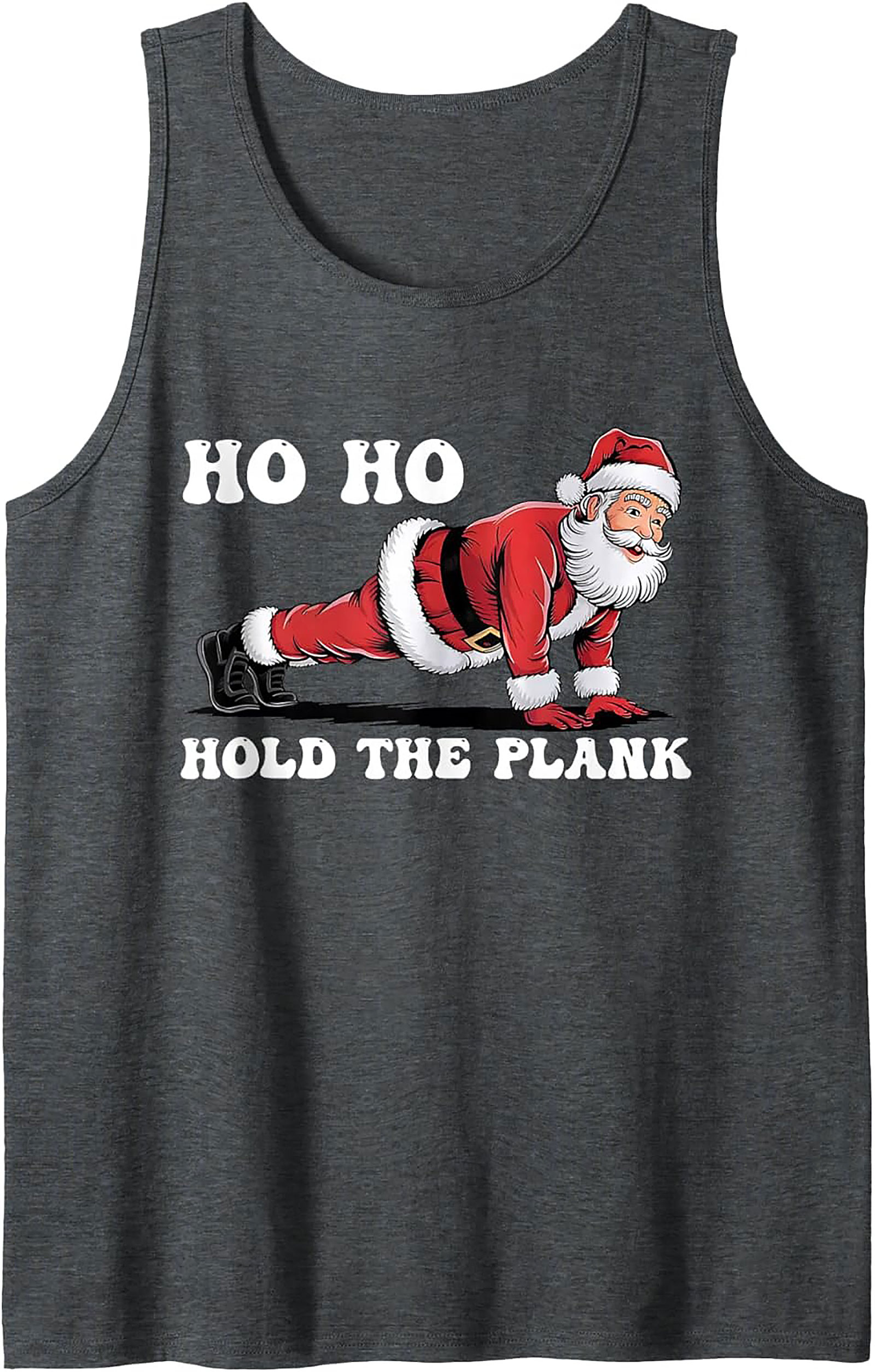 Santa Gym Graphic Tank Top Funny Christmas Workout Gear