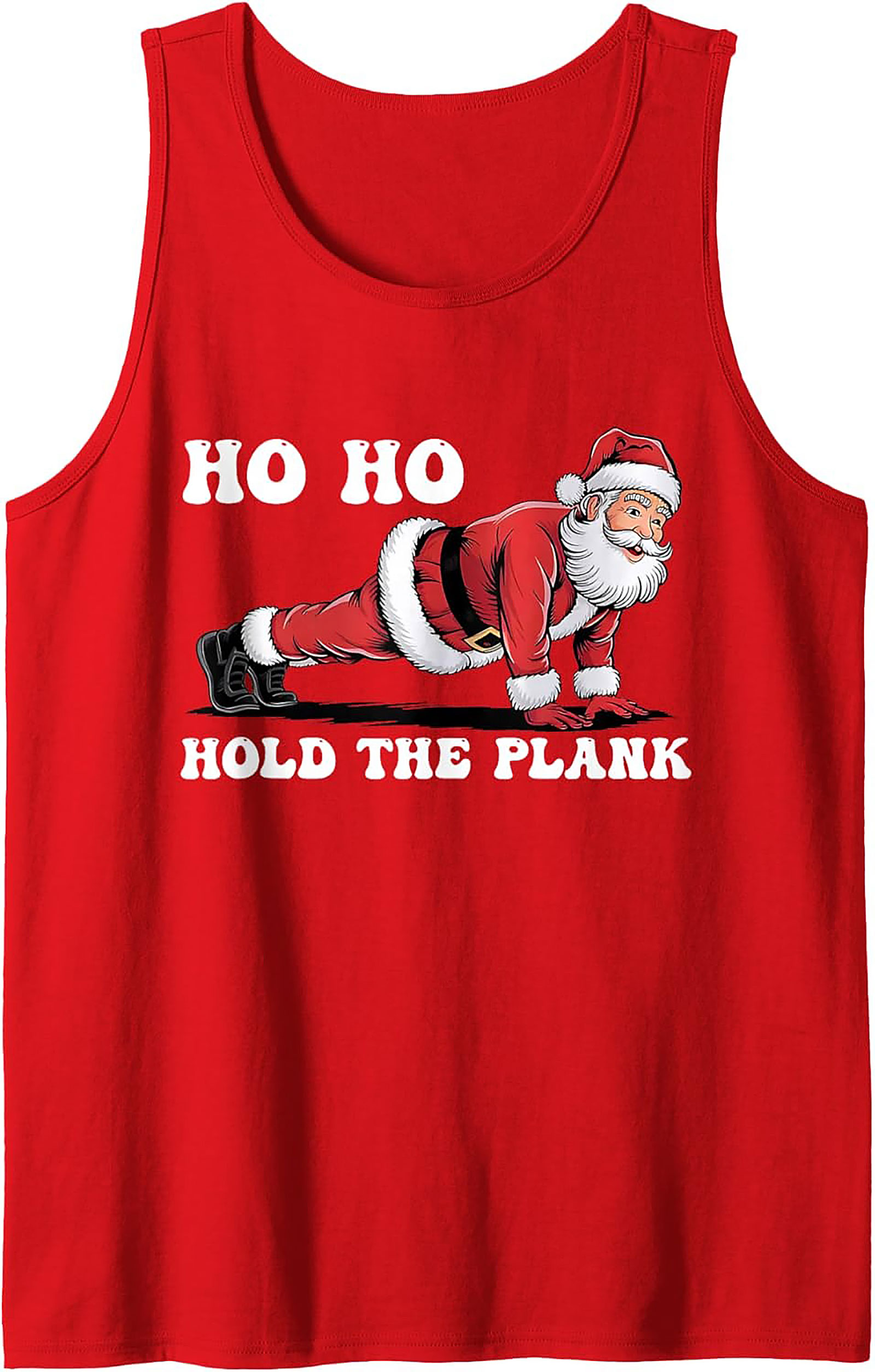 Santa Gym Graphic Tank Top Funny Christmas Workout Gear