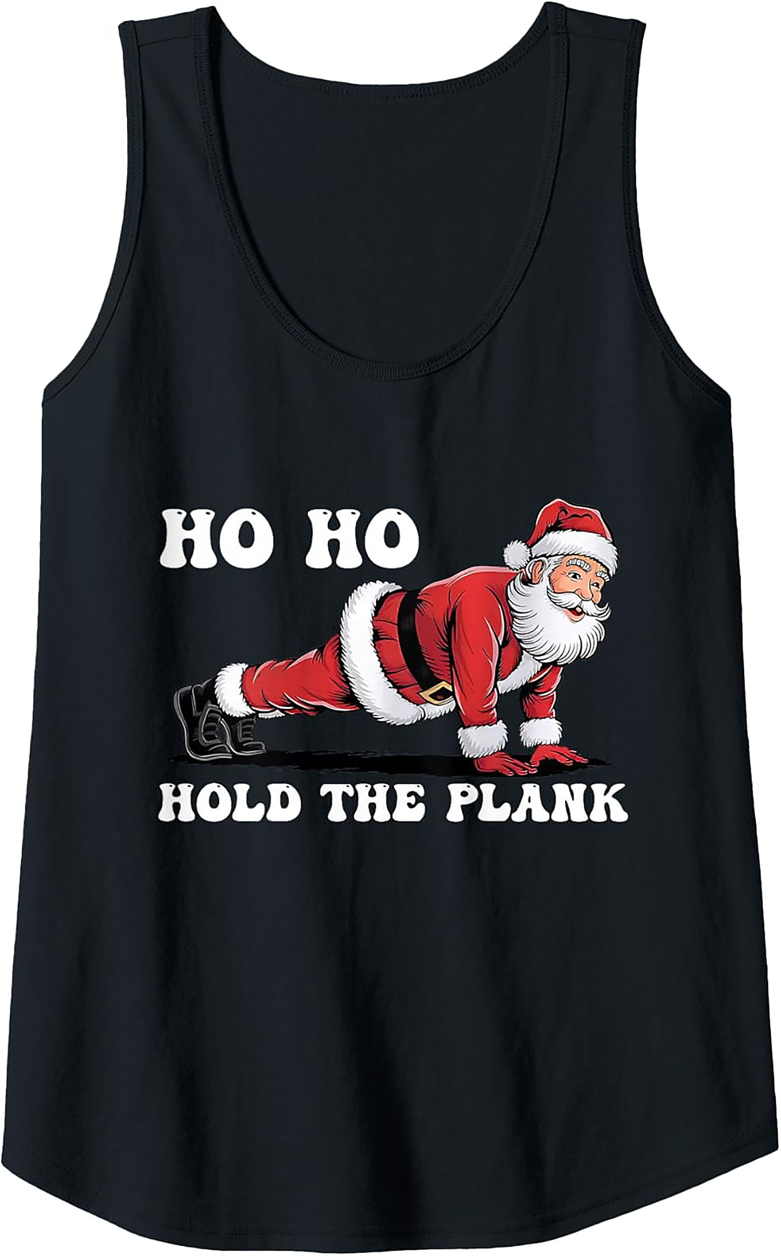 Santa Gym Graphic Tank Top Funny Christmas Workout Gear